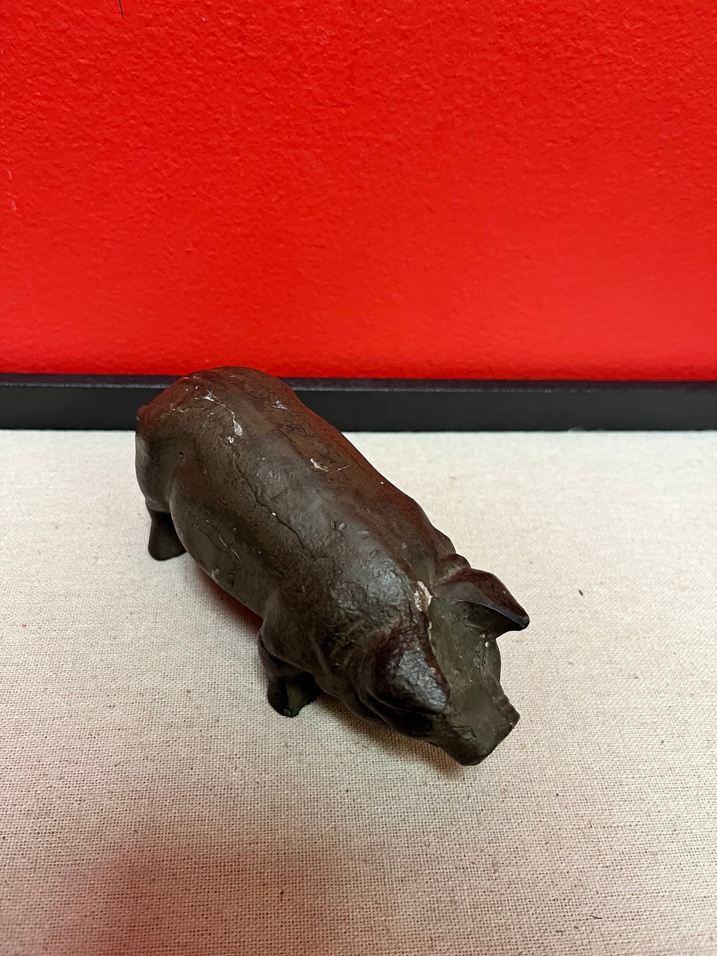 Lovely 6 inch long cast iron pig