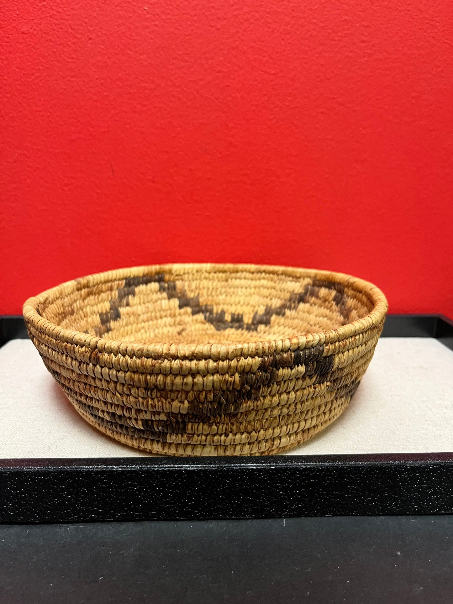 Absolutely fabulous 8 x 3 high indigenous First Nations pacific northwest coast Salish weaved basket  very nice example