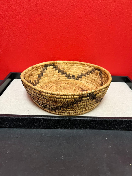 Absolutely fabulous 8 x 3 high indigenous First Nations pacific northwest coast Salish weaved basket  very nice example