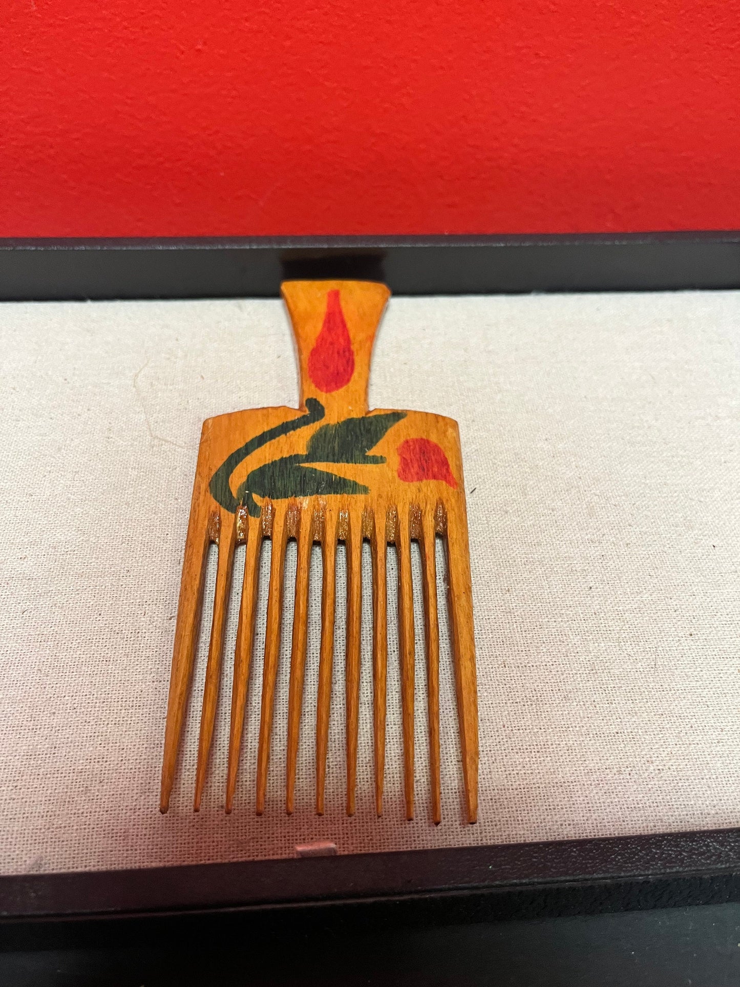 A  7 inch antique hand painted oceanic hair comb    Two available