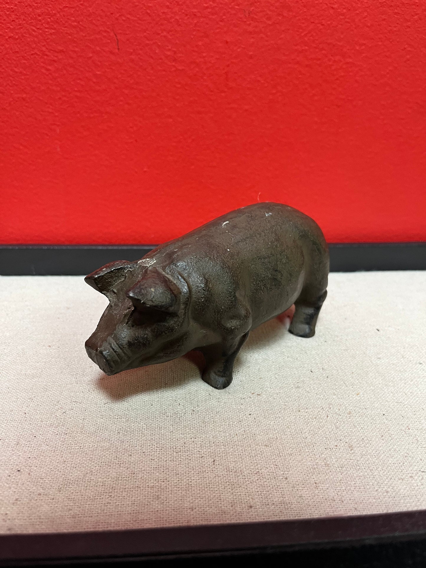 Lovely 6 inch long cast iron pig