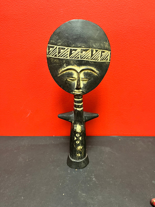 Lovely 14 inch African Ashanti statue   wooden treasure  older piece