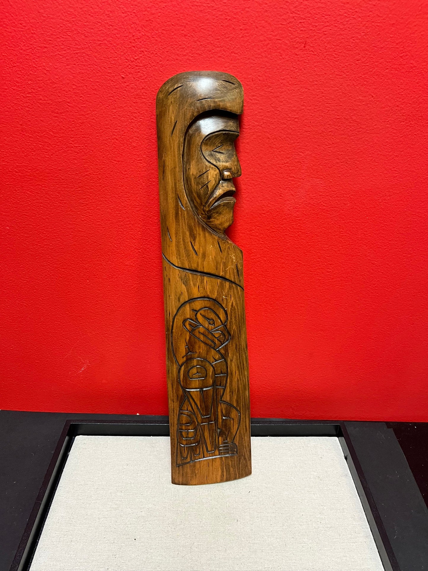 Lovely 18 x 4 signed eagle chief - indigenous first nations Pacific Northwest coast beauty - ready to hang