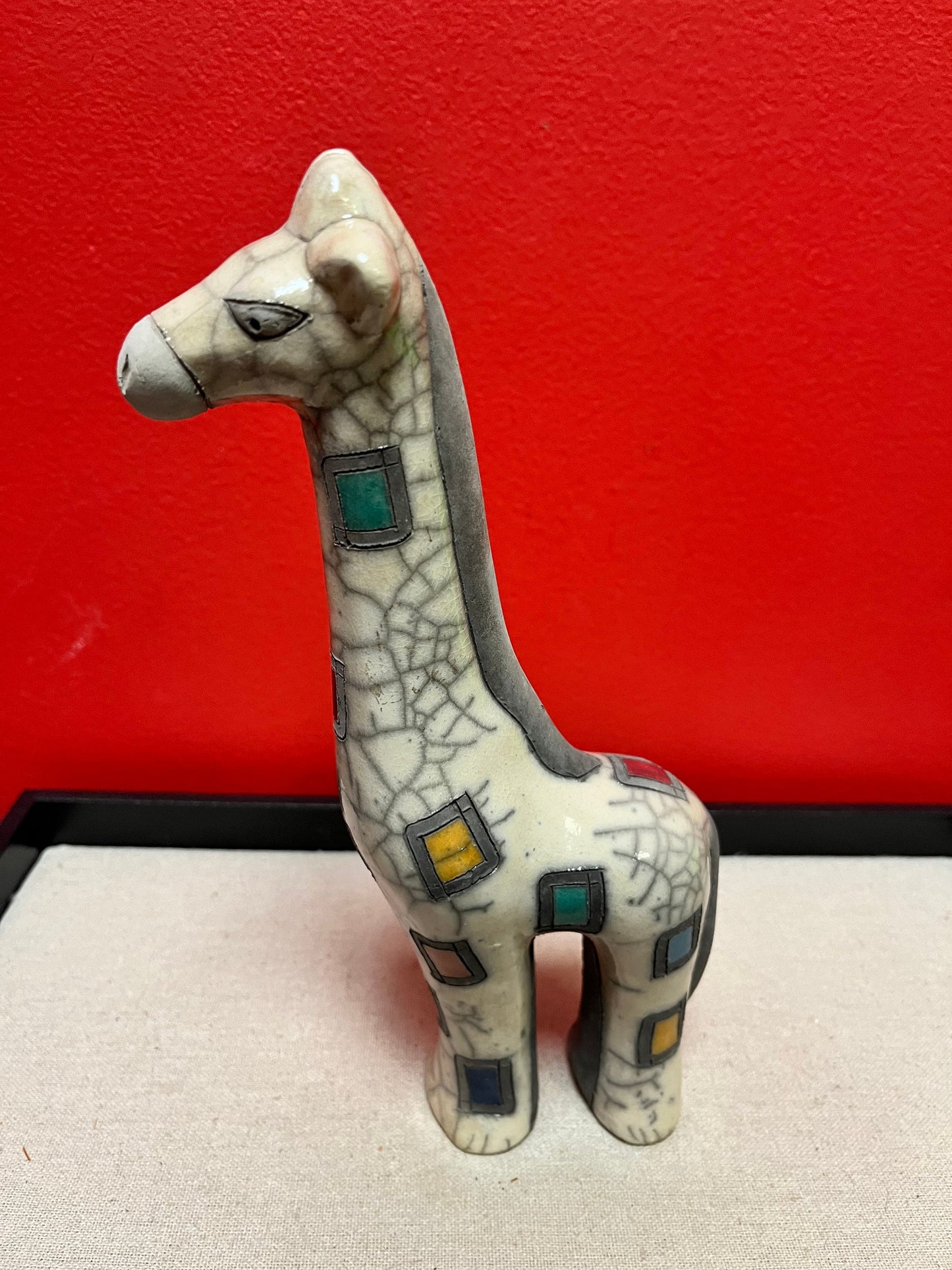 A  A Fenix pottery South African raku giraffe  Great condition - 9 inches high  Wonderful gift