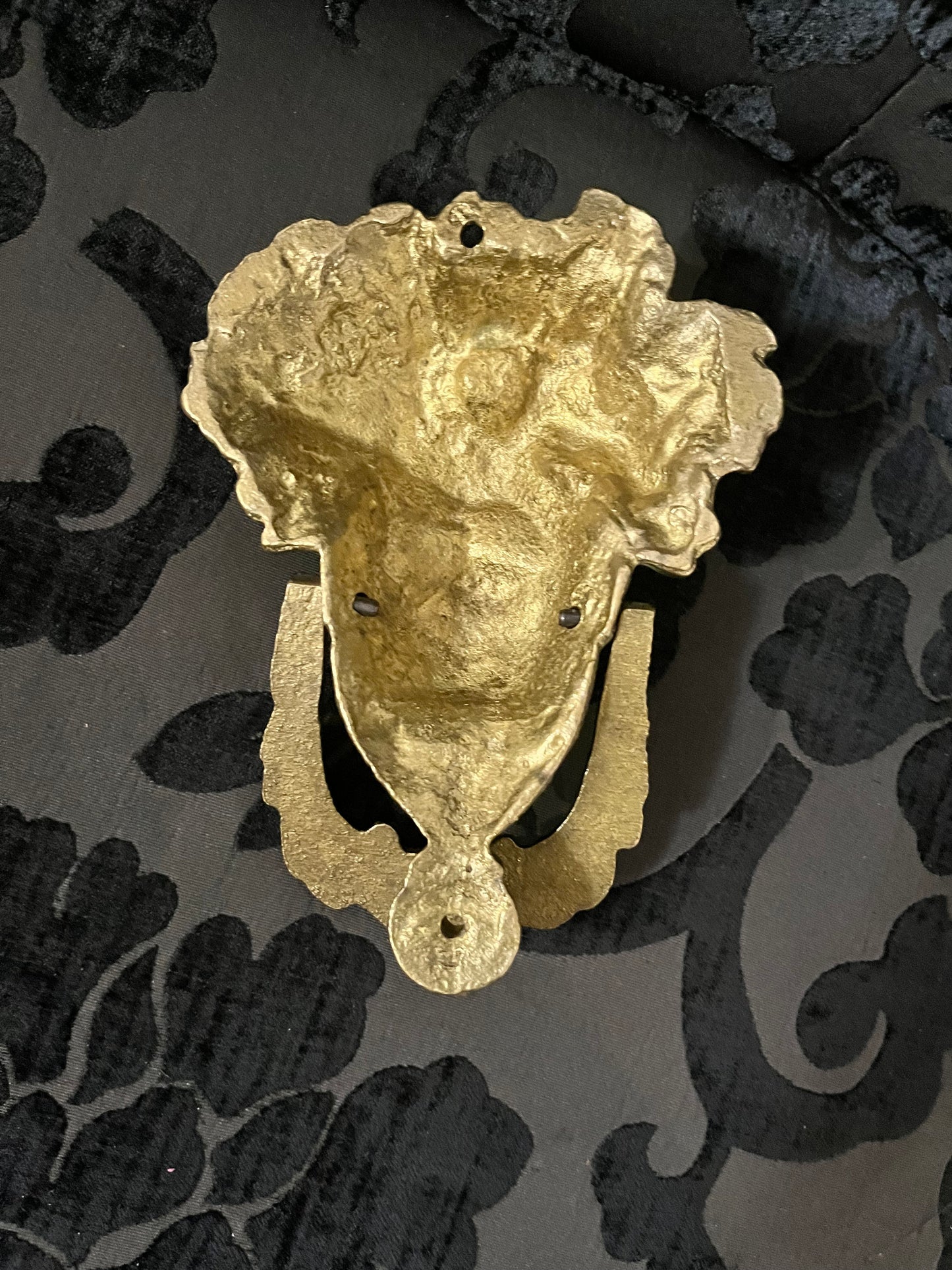 8 inch brass goddess door knocker