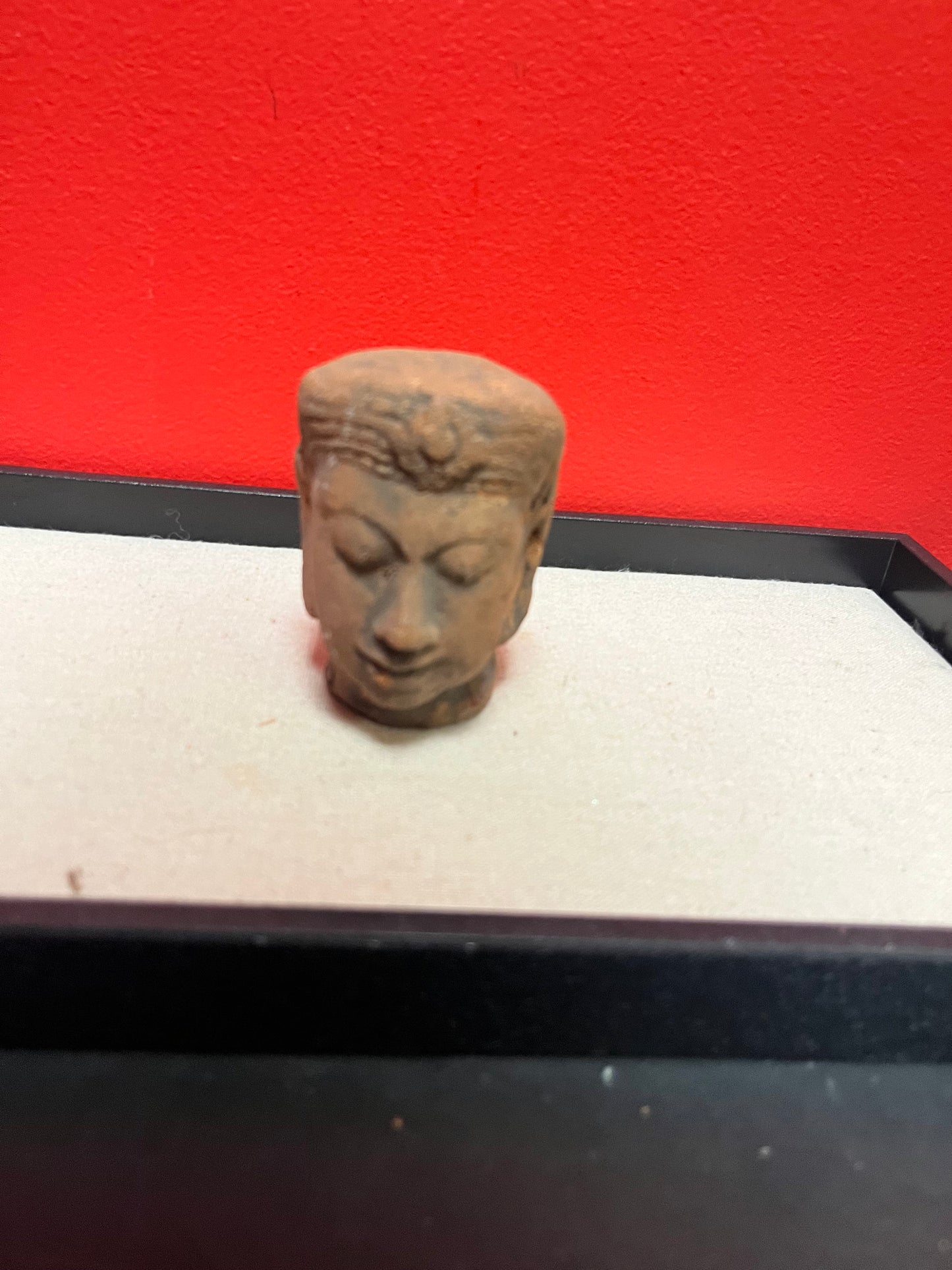 A  Lovely 3 inch high Asian clay bust of a man