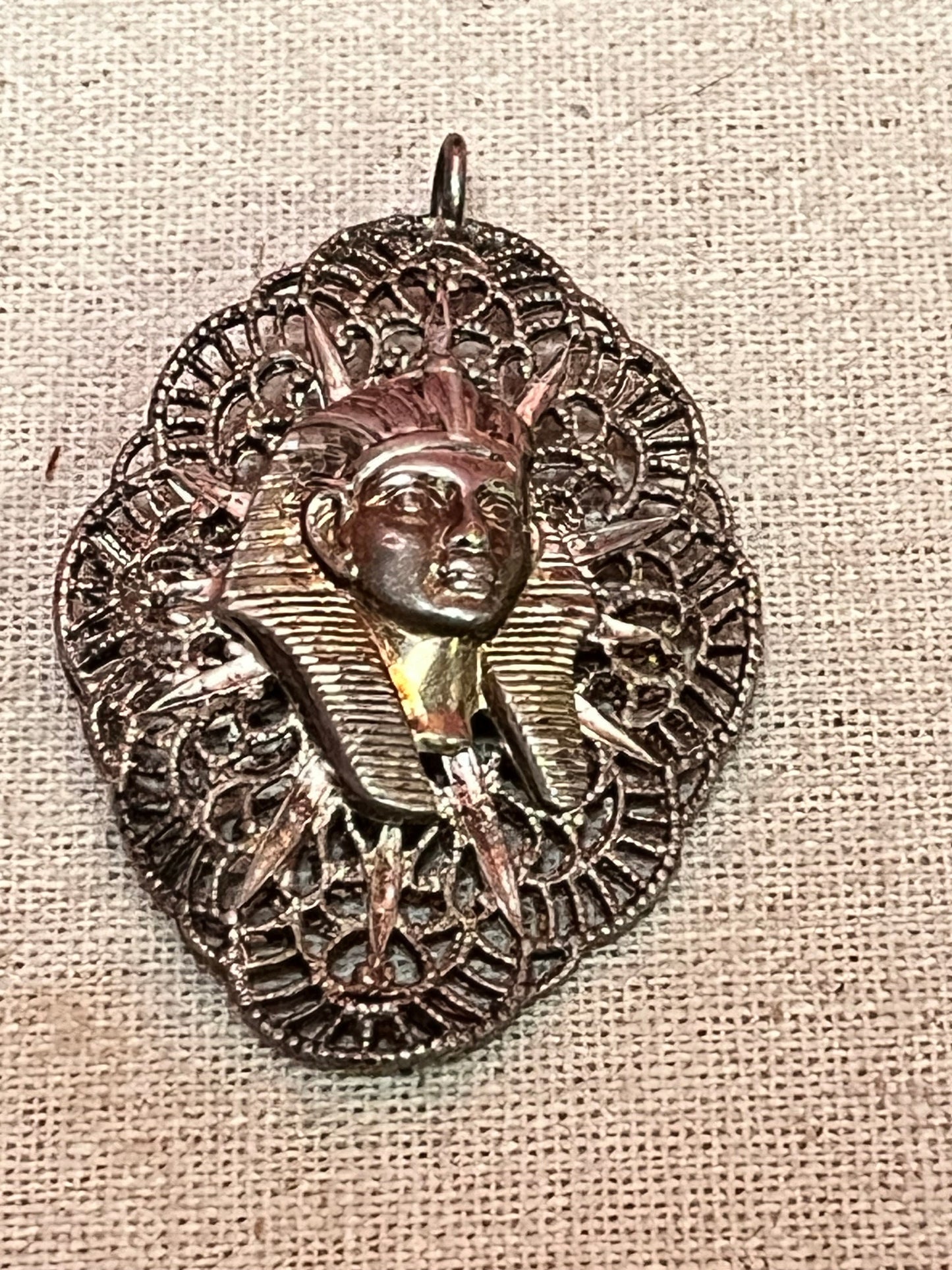 A  Lovely 2 inch silver filigree Egyptian pendant perfect gift