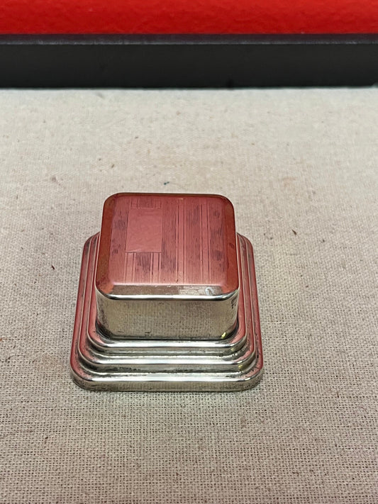 Antique 2 inch long  art deco Stephen Harvey Canadian sterling jewlery box - Perfect condition and perfect for the I do