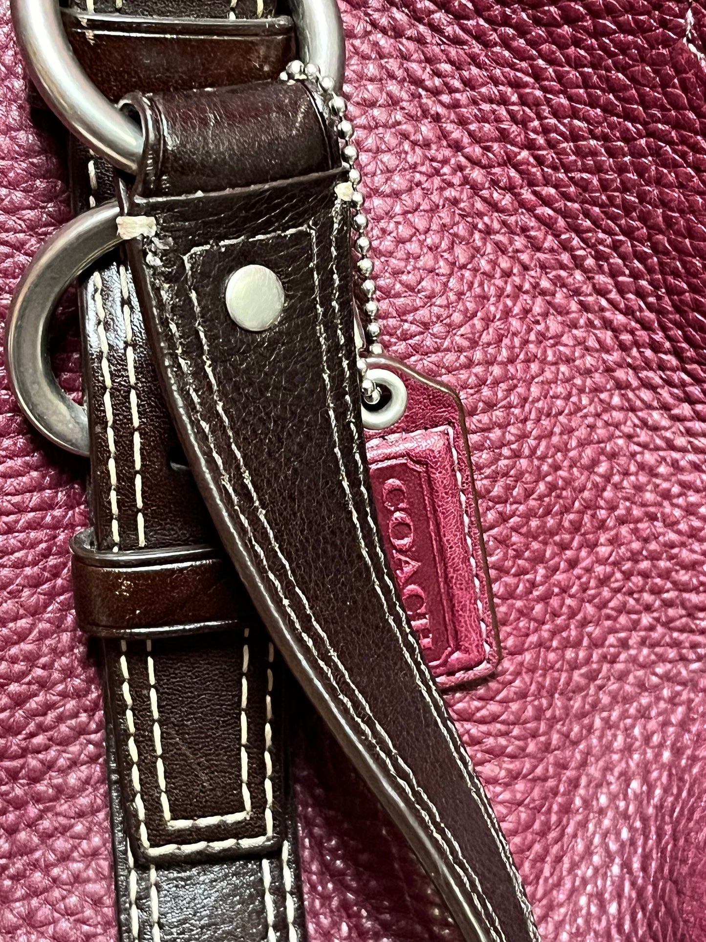 Fabulous authentic burgundy, leather like brand new Coach handbag  with the original serial number  wow  perfect gift  great price