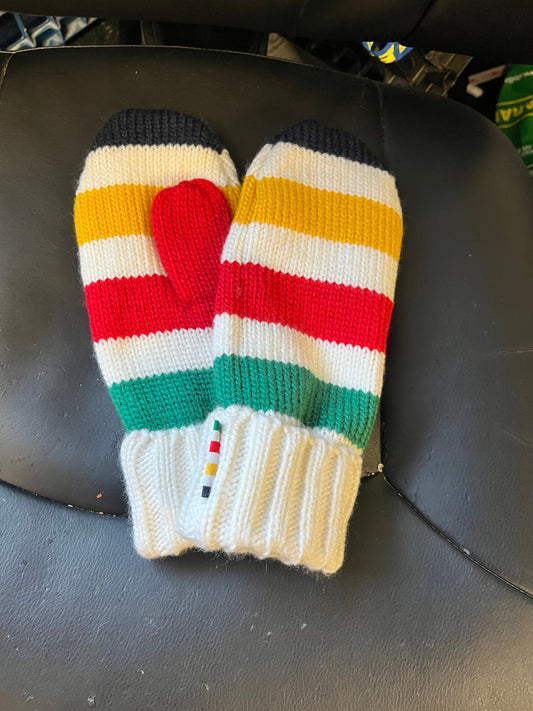 Authentic HBC Hudson Bay Company tagged brand new mitten gloves  large to extra large !!