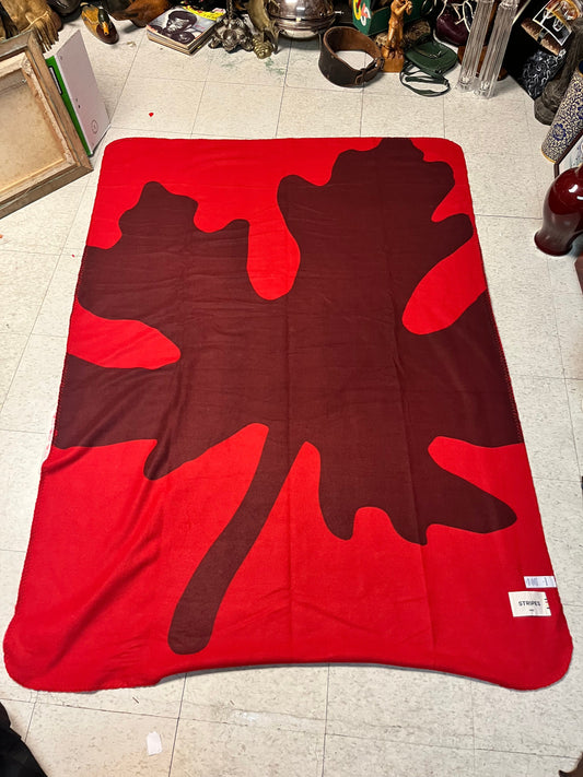 Stunning, HBC Hudson Bay  authentic Canadian flag red blanket throw  70 x 50 with original tags  brand new and perfect for a gift