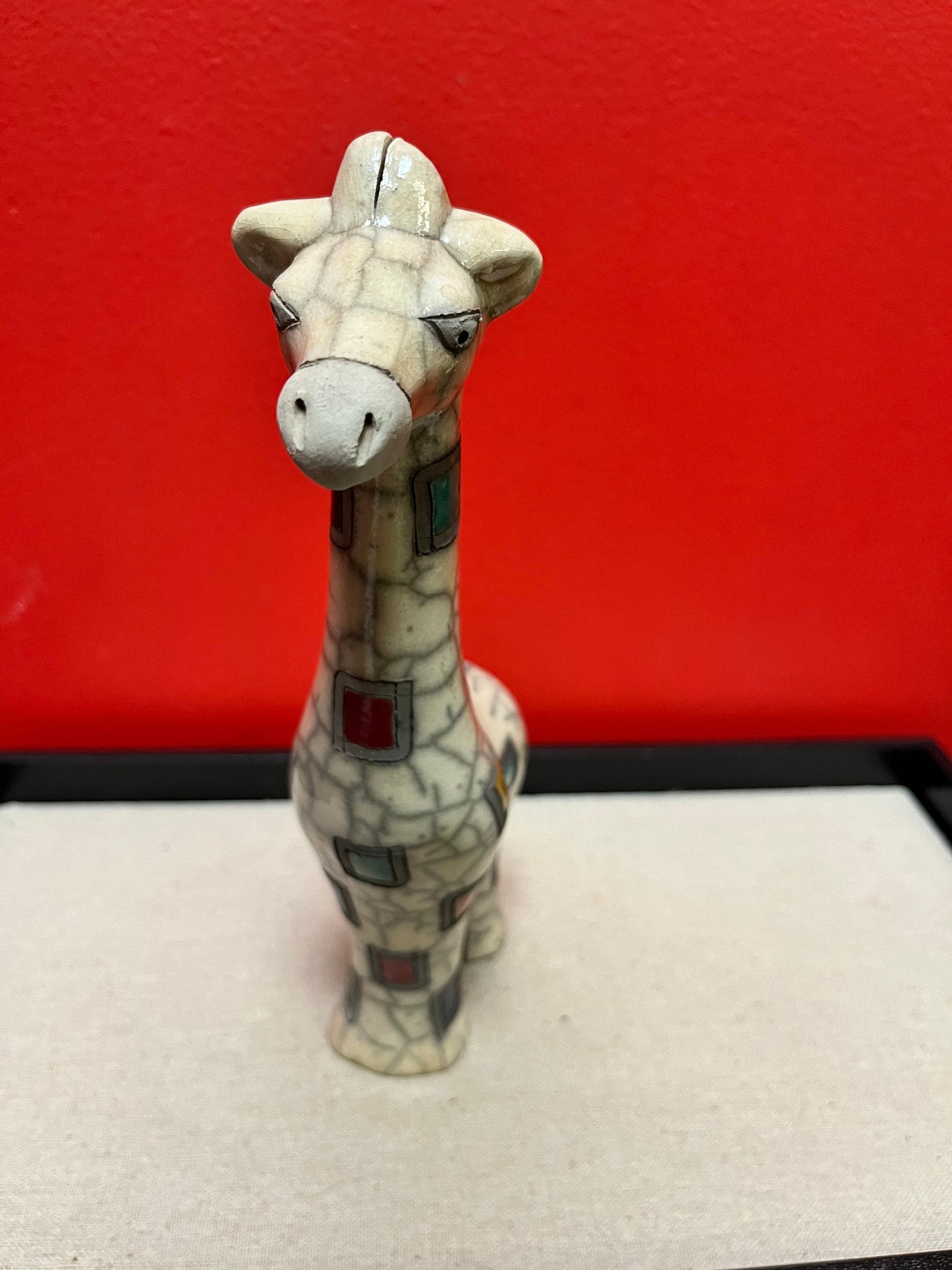 A  A Fenix pottery South African raku giraffe  Great condition - 9 inches high  Wonderful gift