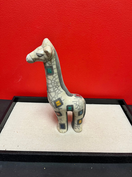 A  A Fenix pottery South African raku giraffe  Great condition - 9 inches high  Wonderful gift