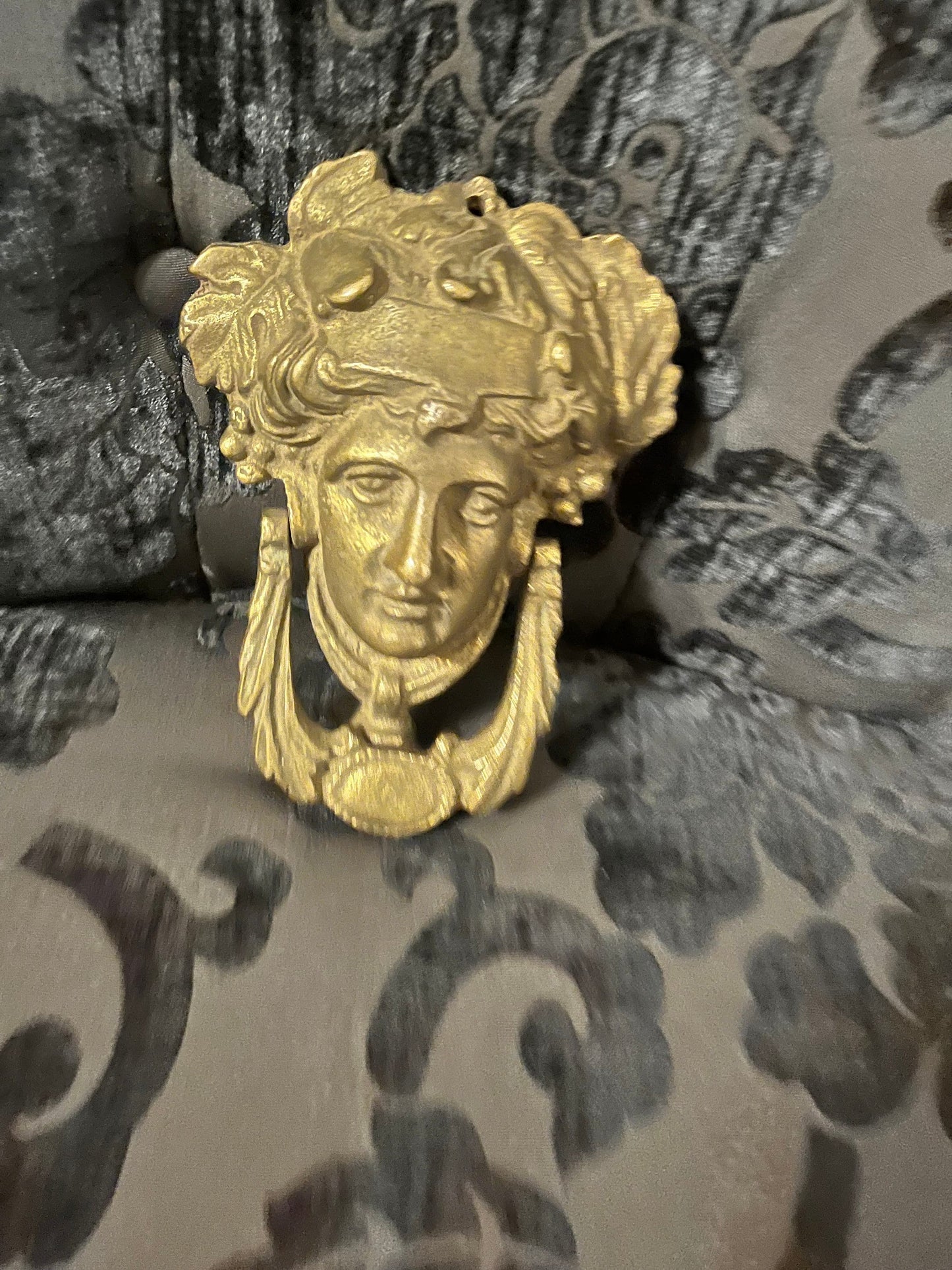 8 inch brass goddess door knocker