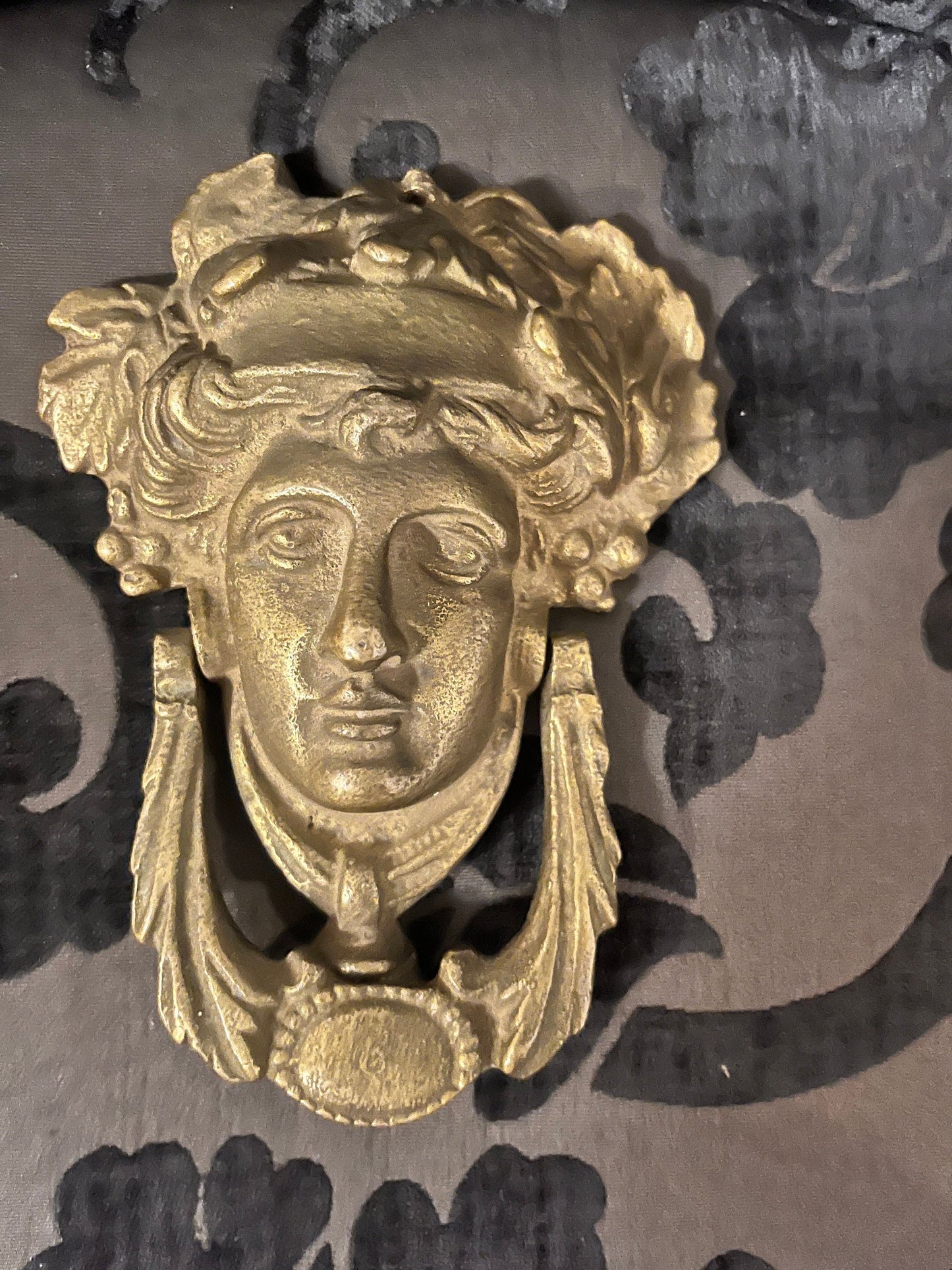 8 inch brass goddess door knocker