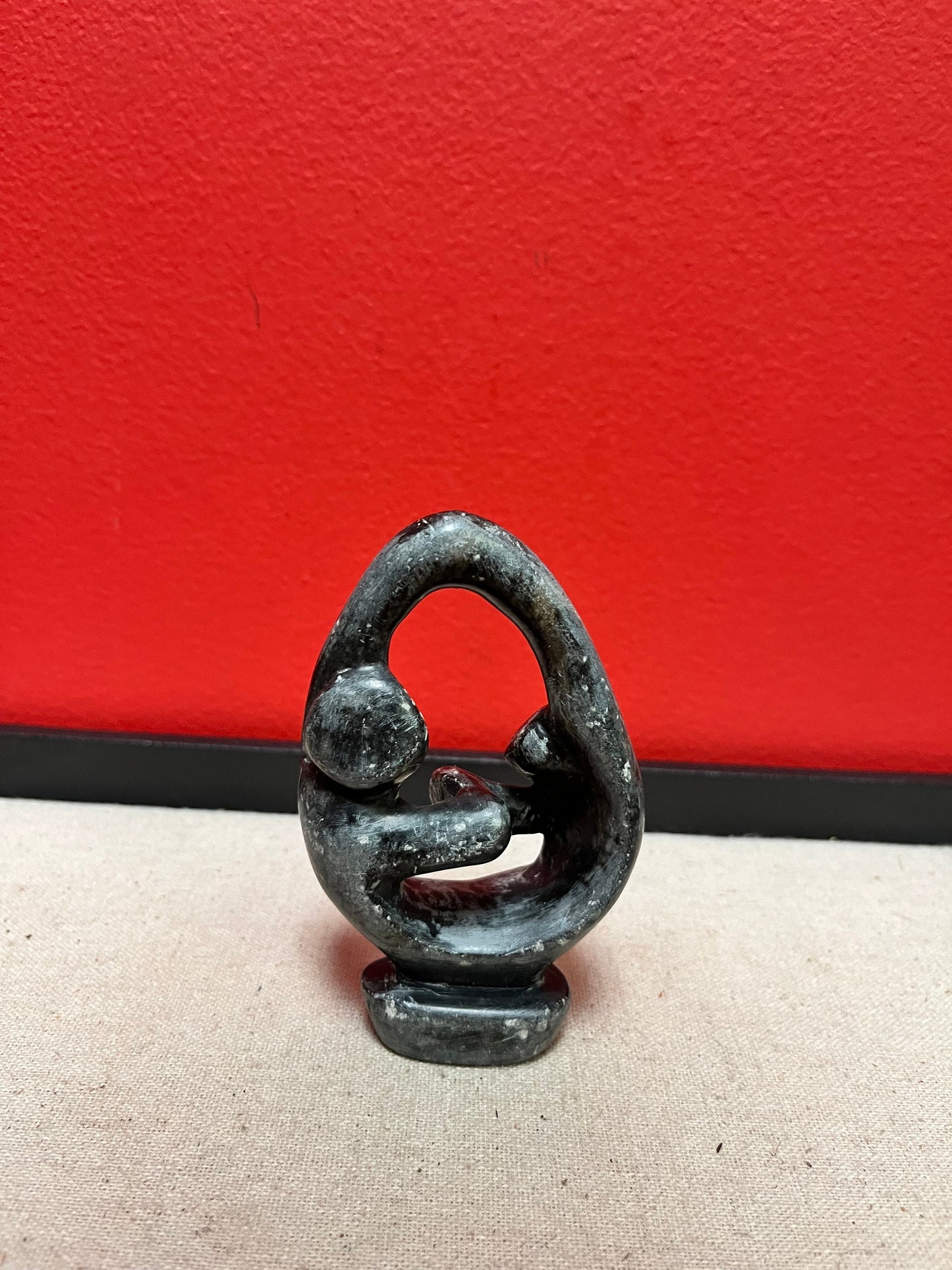 Lovely Unusual Inuit soapstone older statue  4 inches tall