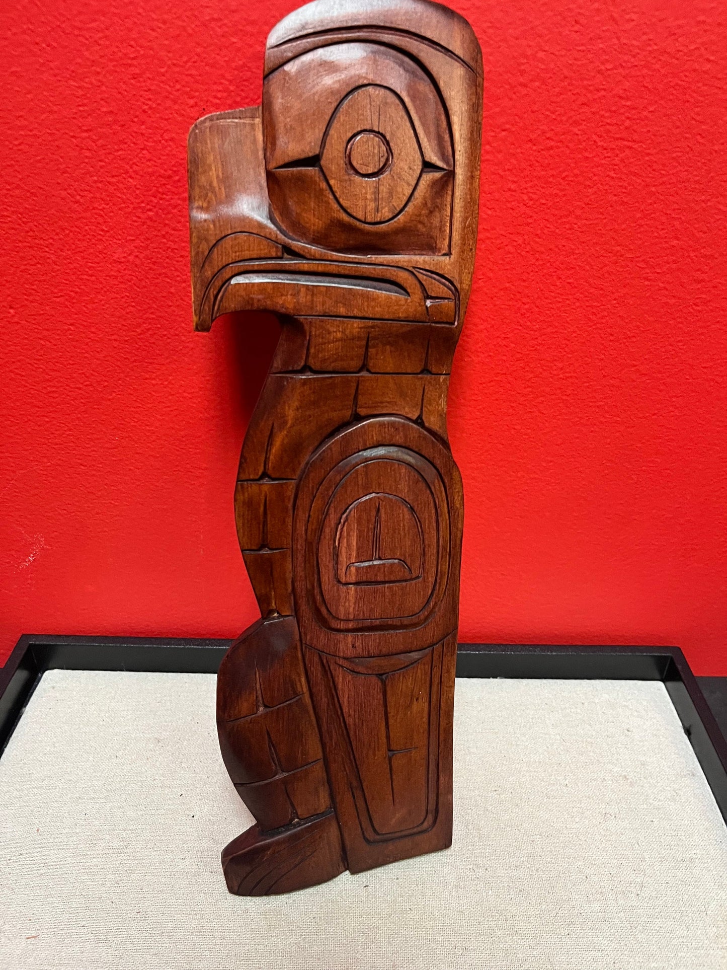 Lovely, 13.5 inch tall indigenous first nations Pacific northwest coast Thunderbird plaque   needs a hanger  - attributed to Joseph family