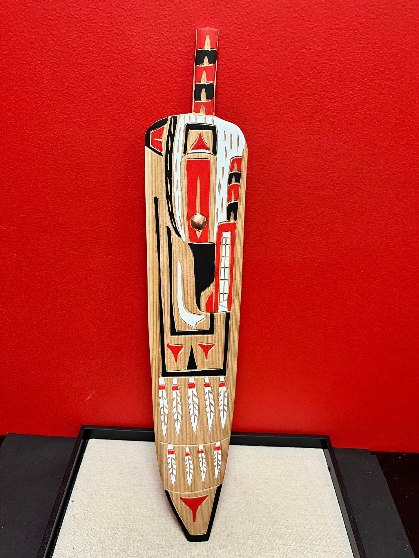 Stunning  22 x 4 wide Bradley Joseph Junior double sided paddle   indigenous first nations Pacific Northwest Coast  beauty