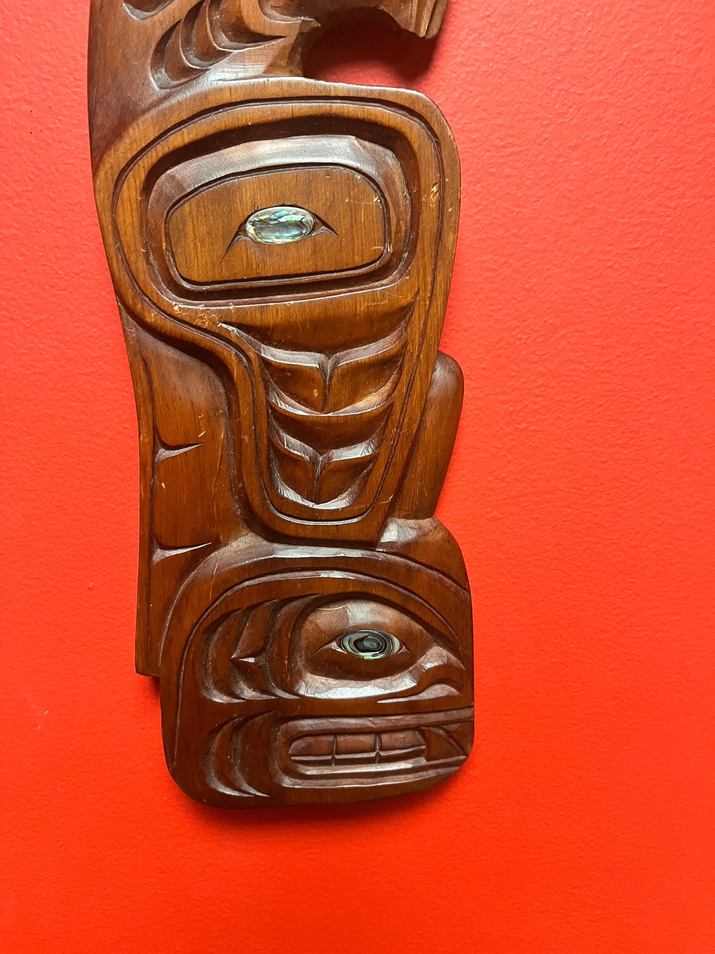 Stunning 16 x 5 Alfred Robertson transformation plaque  indigenous first nations Pacific northwest coast beauty  great detail