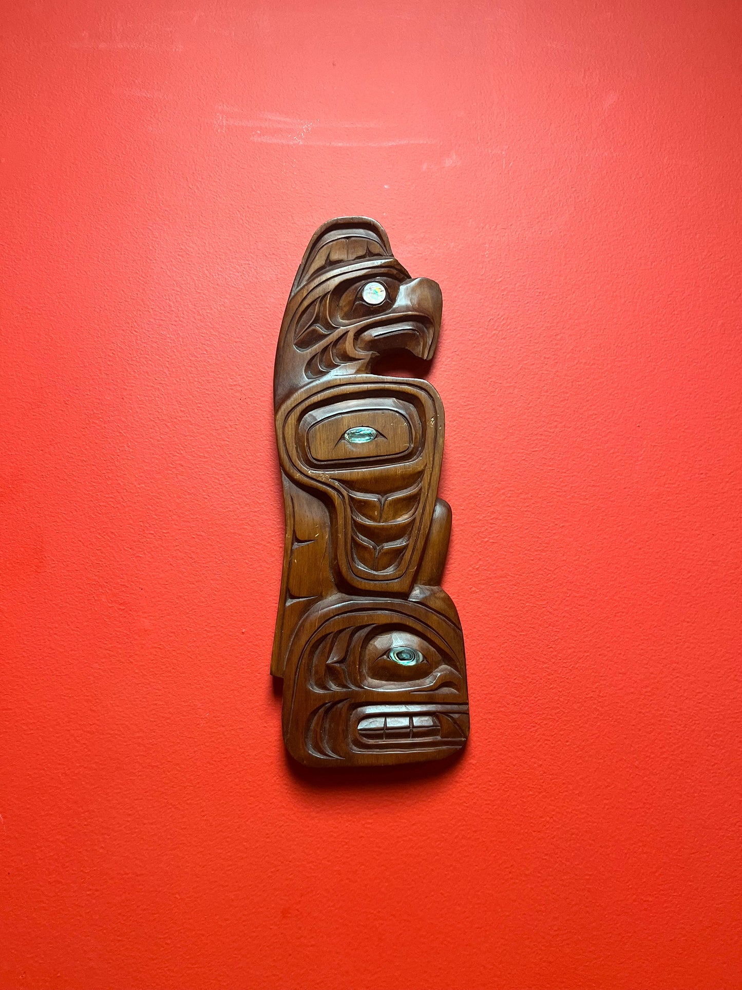 Stunning 16 x 5 Alfred Robertson transformation plaque  indigenous first nations Pacific northwest coast beauty  great detail