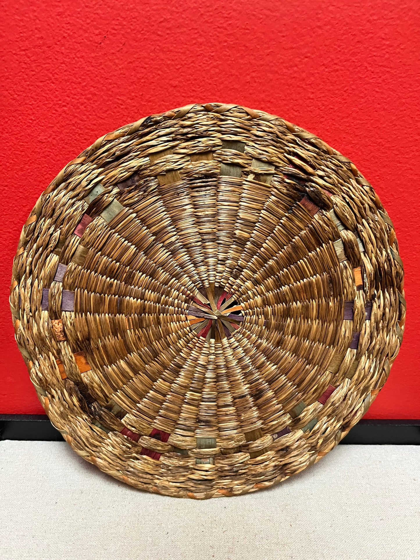 10 inch long, eastern Canadian seagrass trivet - not perfect see photos