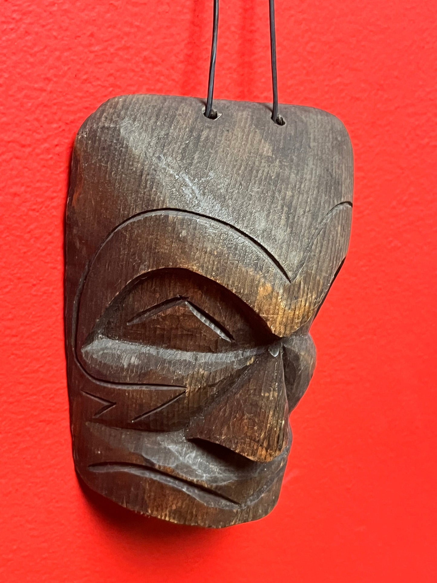 Older fabulous 5 x 4 wide indigenous first nations Pacific northwest coast unsigned mask ready to hang