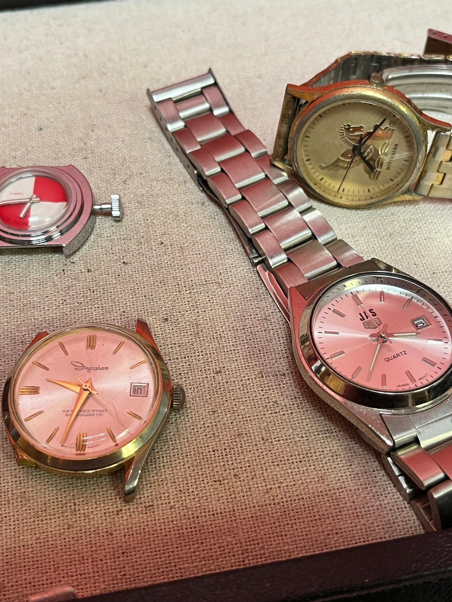 Great lot of six watches  - all as is and final sale, but perfect for tinkering or resale - what you see is what you get