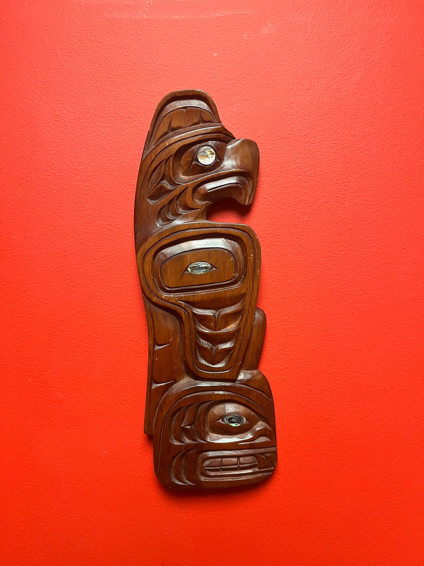 Stunning 16 x 5 Alfred Robertson transformation plaque  indigenous first nations Pacific northwest coast beauty  great detail