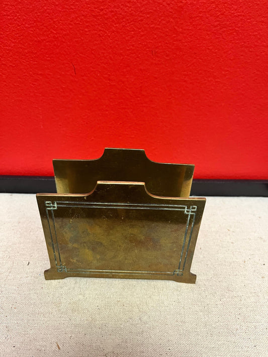 4 x 4 inch lovely, American Bradley and Hubbard letter holder  nice patina