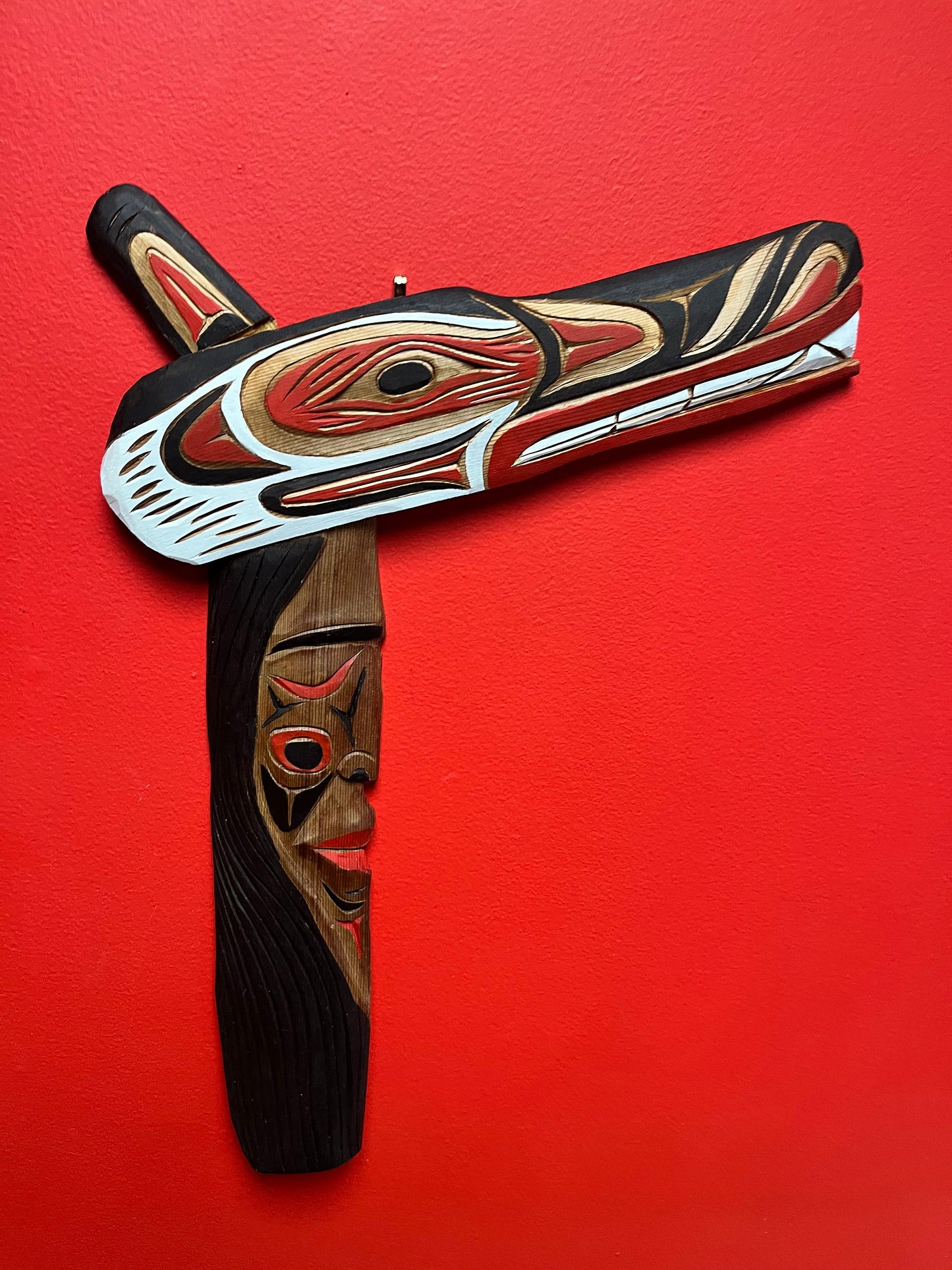 Stunning 20 x 14 wide Stan Joseph mask and chief transformation plaque  indigenous first nations Pacific northwest coast beauty