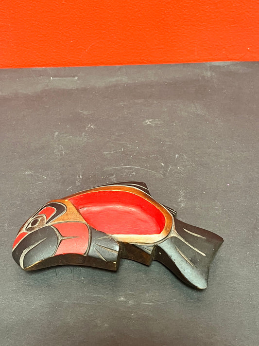 Magnificent 6 inch long signed indigenous first nations north west coast feast bowl  Wonderful design and quality by Rick Wilson Wow