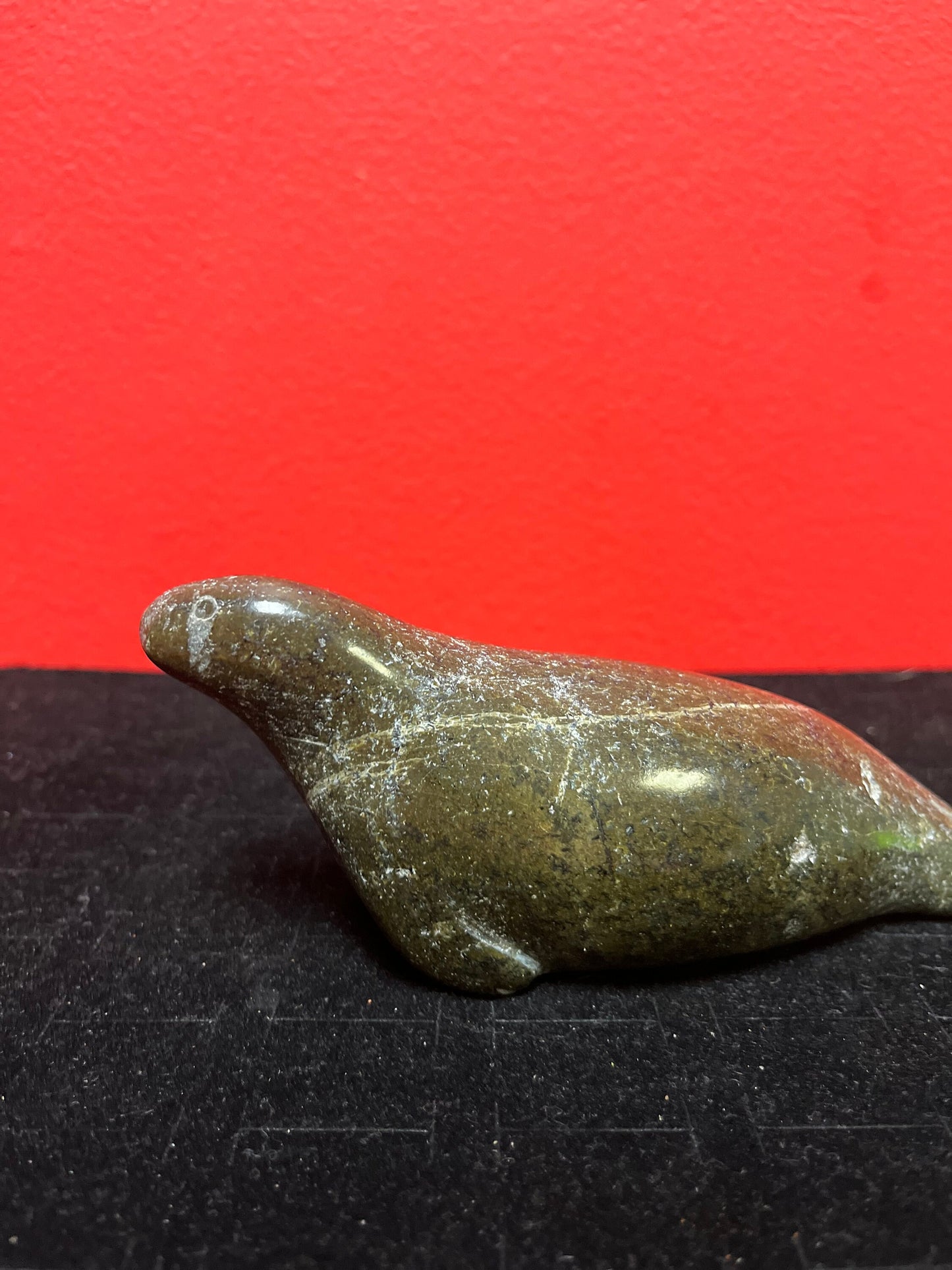 Lovely 6 inch signed Inuit indigenous, soapstone seal  tranquil beautiful peace