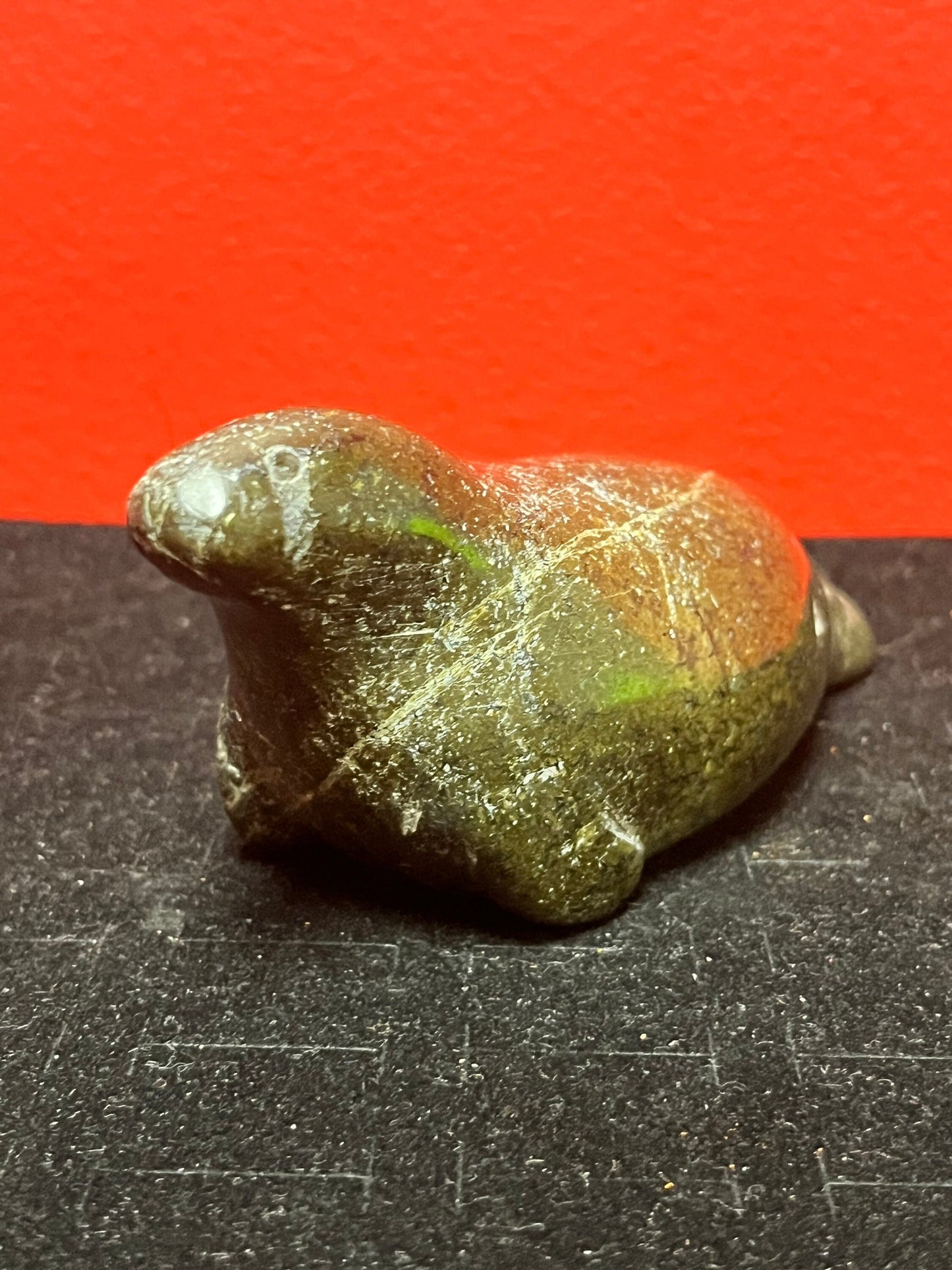 Lovely 6 inch signed Inuit indigenous, soapstone seal  tranquil beautiful peace