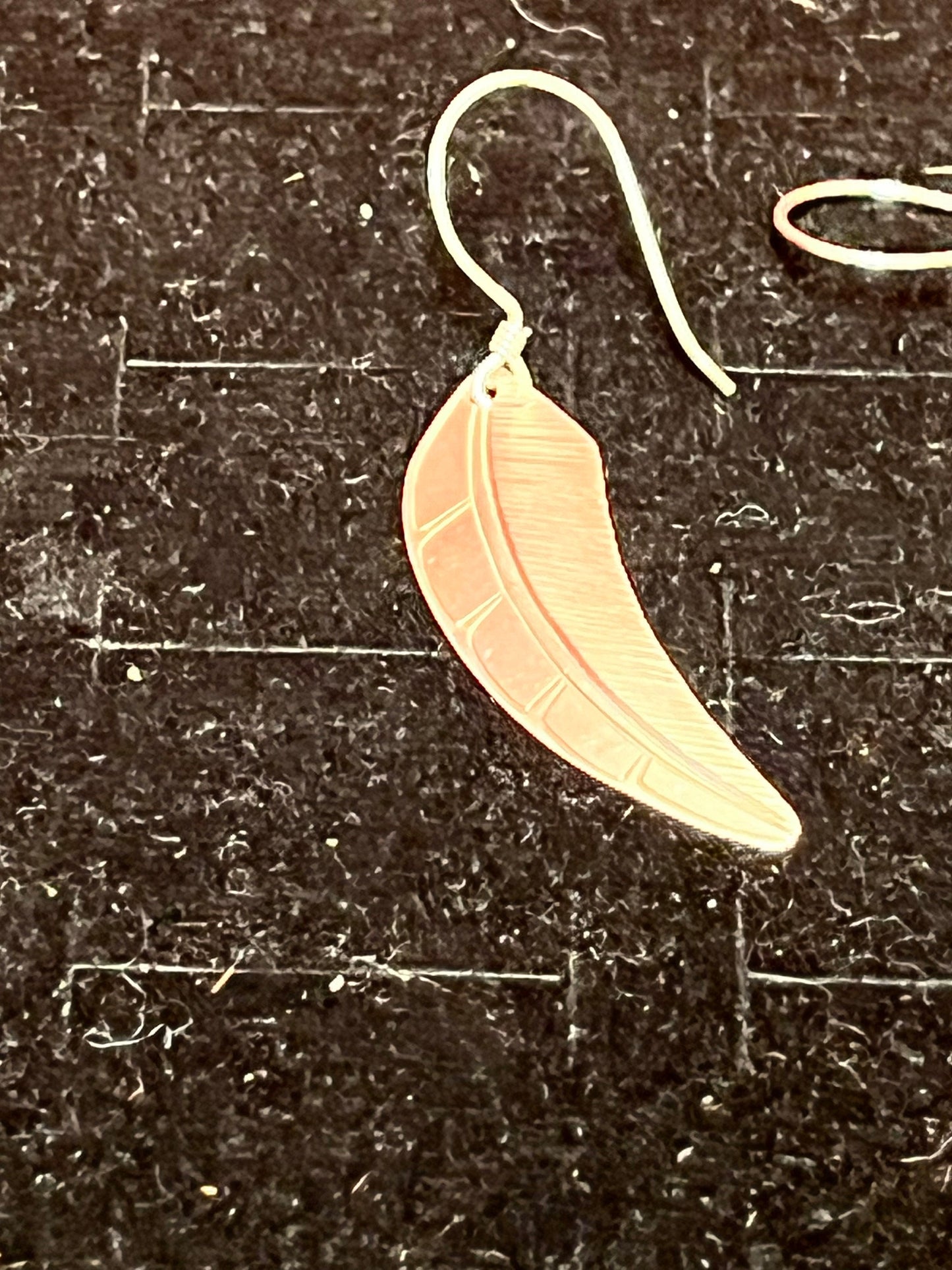 Beautiful indigenous first nations sterling silver feather earrings