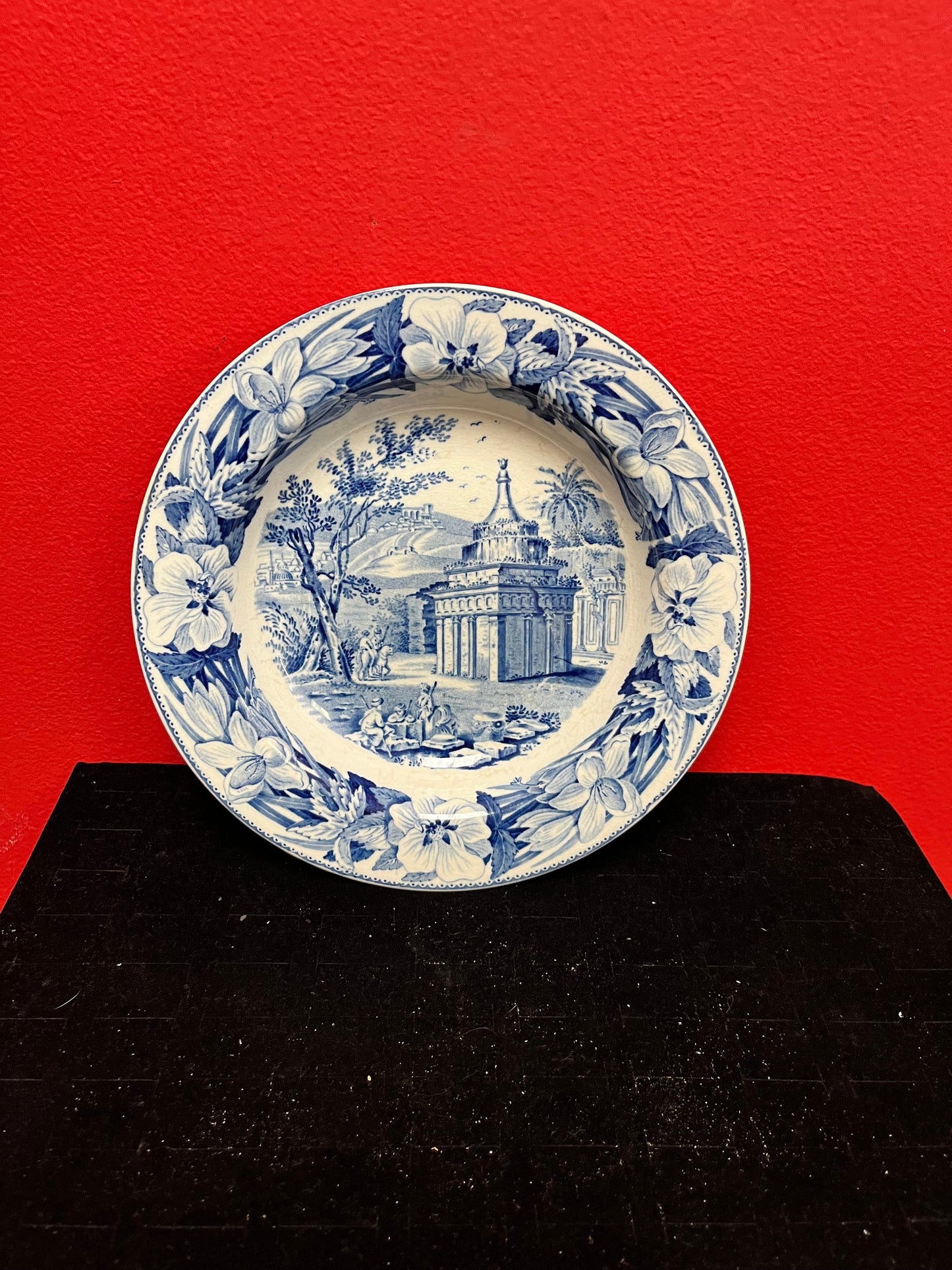 A  Mid 19 century stunning Wedgewood bowl   blue and white antique English beauty  three available  8.25 inches long