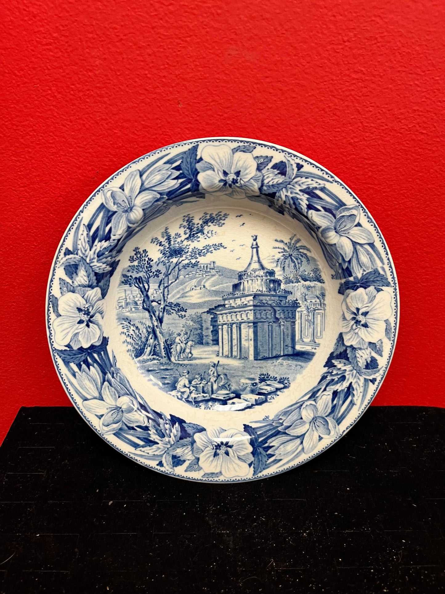 A  Mid 19 century stunning Wedgewood bowl   blue and white antique English beauty  three available  8.25 inches long