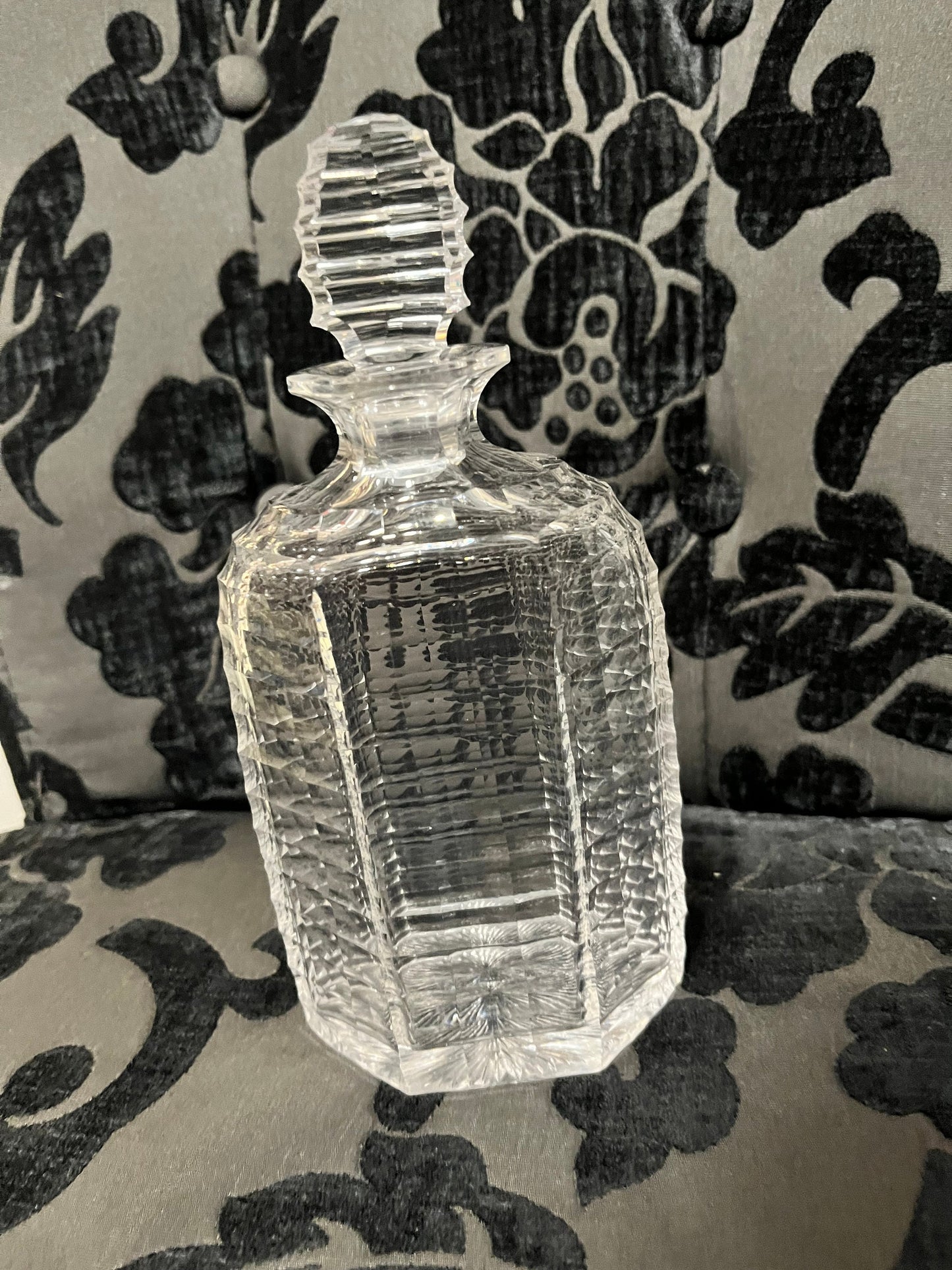 7.5 inch high antique crystal decanter in perfect t condition