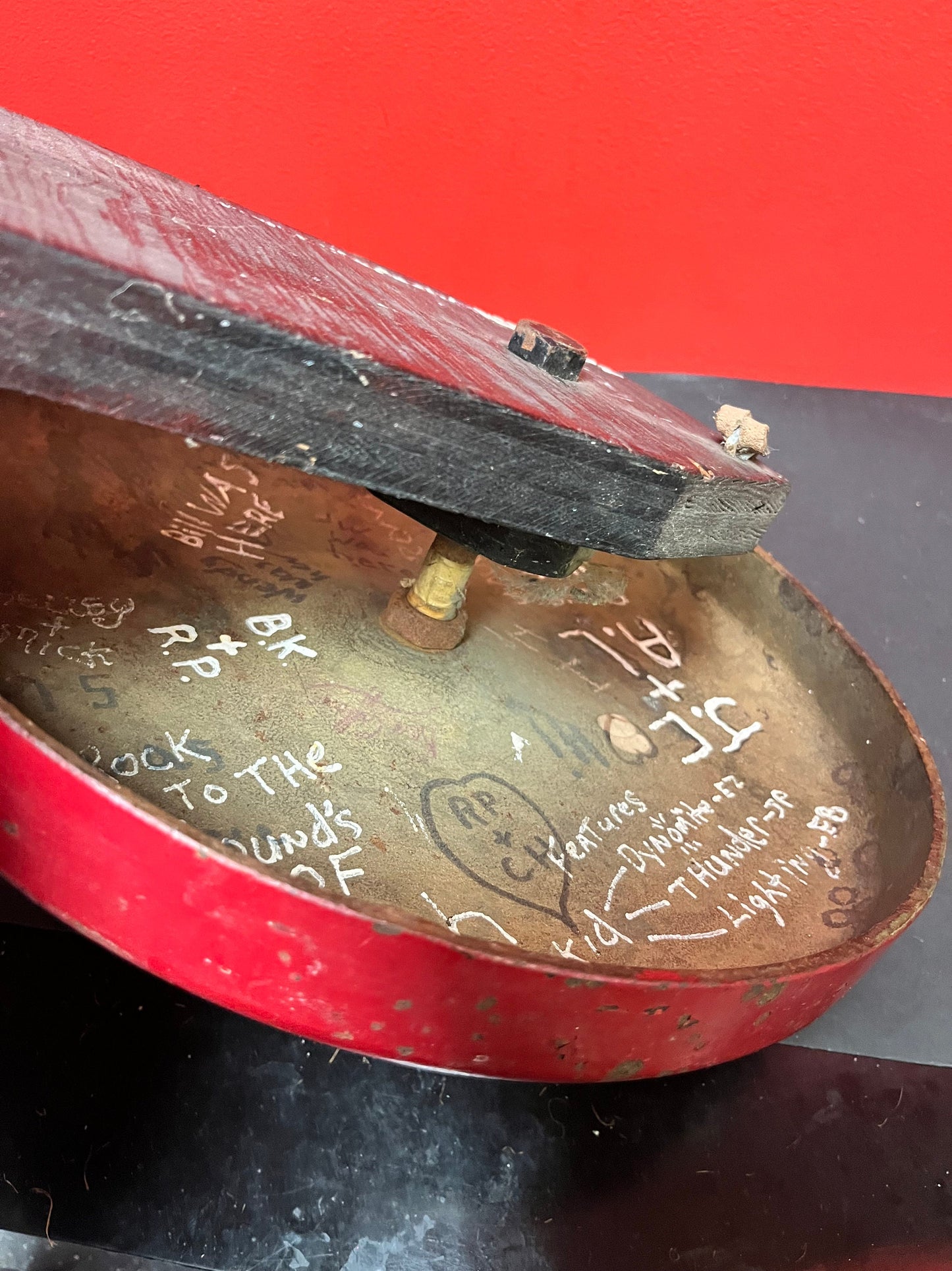 Fabulous boxing bell - old authentic museum quality Vancouver Island boxing club ring bell  bell 14 inches  plus shelf and hammer - wow