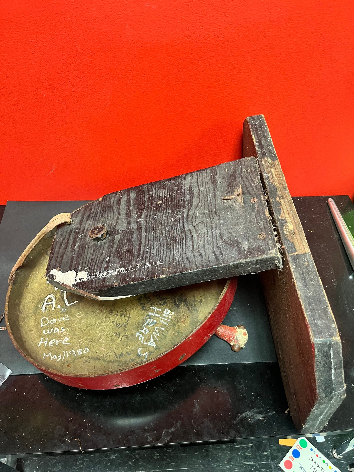 Fabulous boxing bell - old authentic museum quality Vancouver Island boxing club ring bell  bell 14 inches  plus shelf and hammer - wow