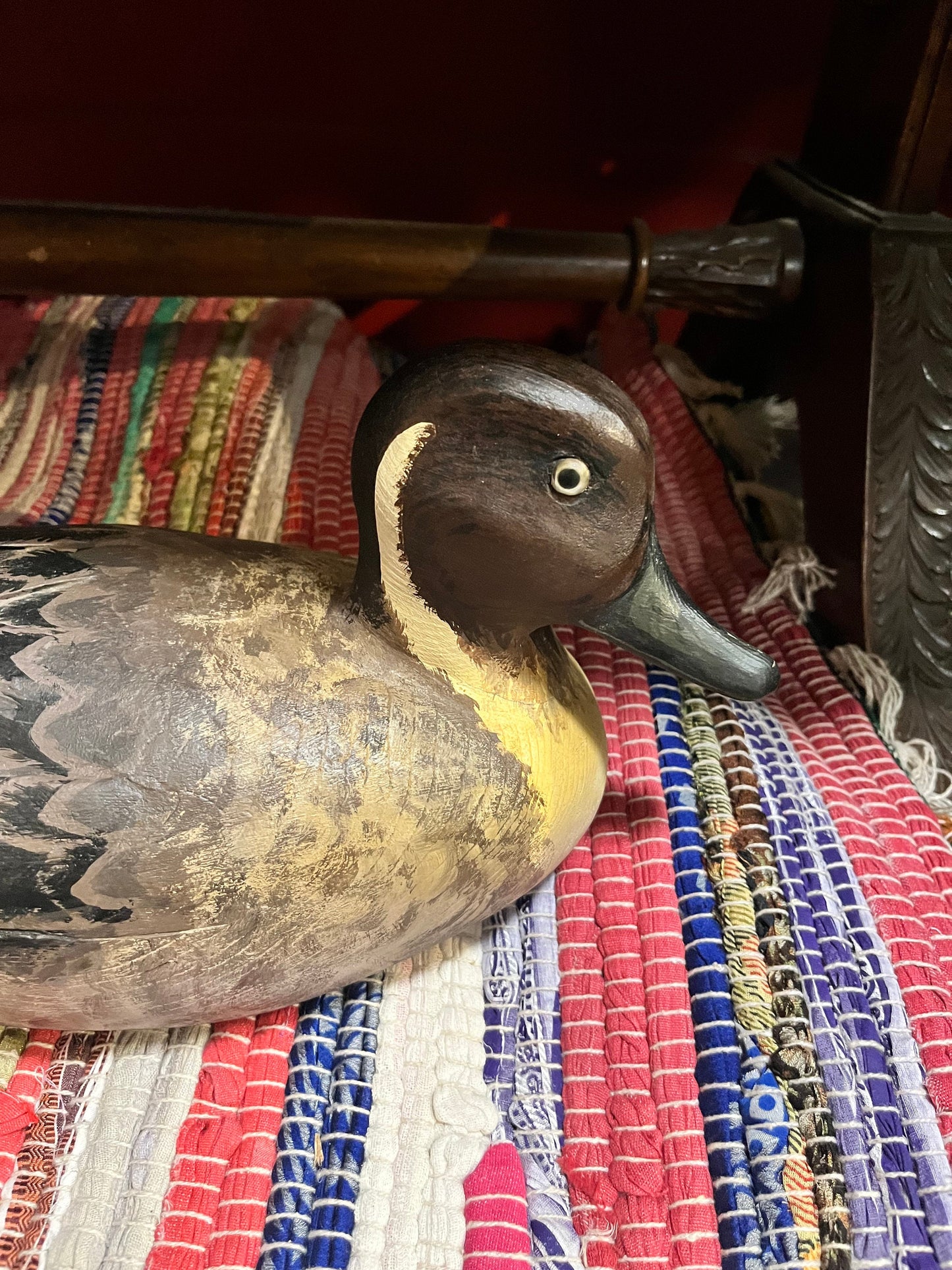 Stunning 17 x 5 x 7“ high signed Canadian hand carved pintail duck  great detail and condition  fabulous decor or gift