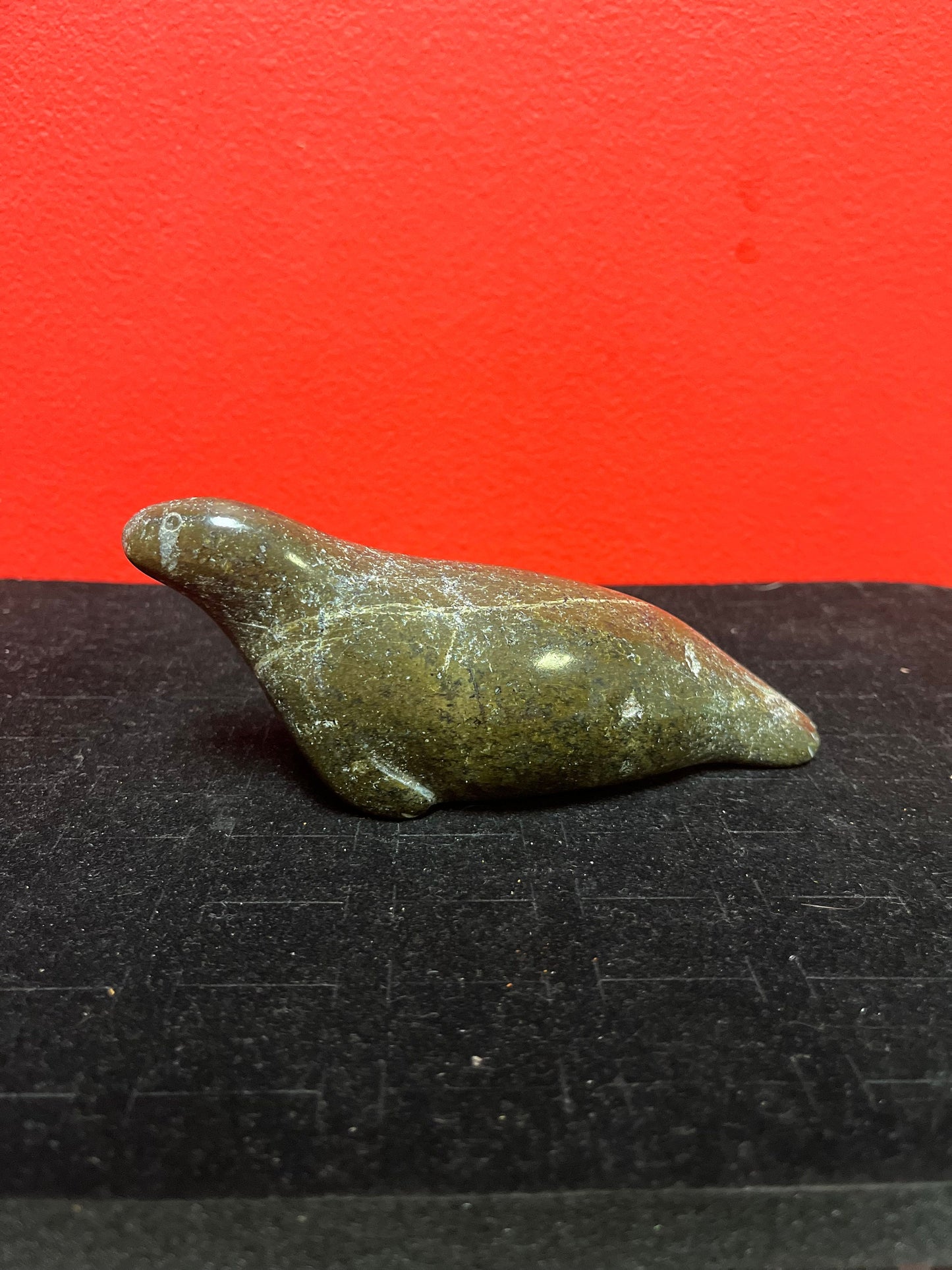 Lovely 6 inch signed Inuit indigenous, soapstone seal  tranquil beautiful peace