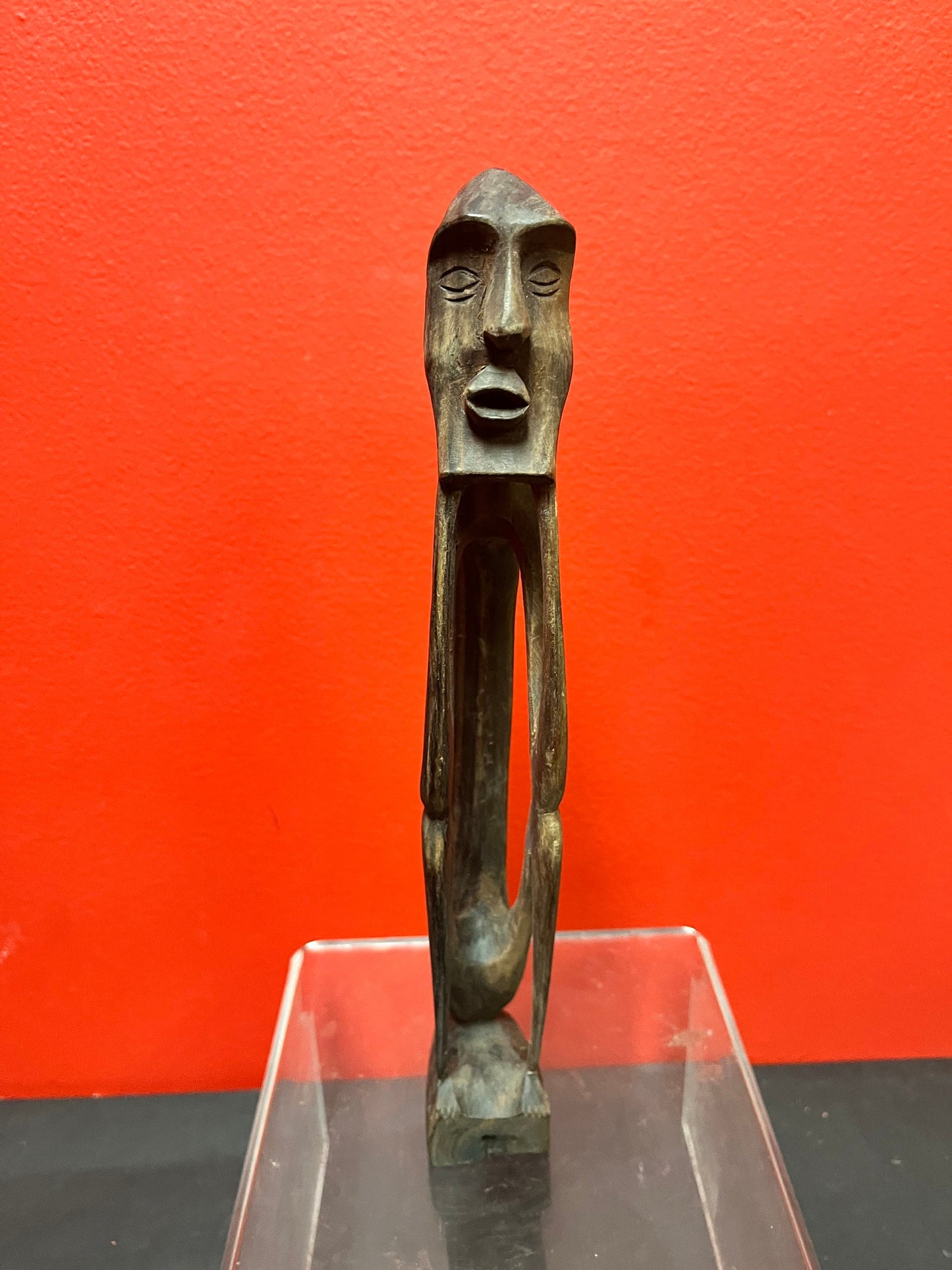 Lovely African 11 inch high stylized statue  wooden older beauty perfect condition