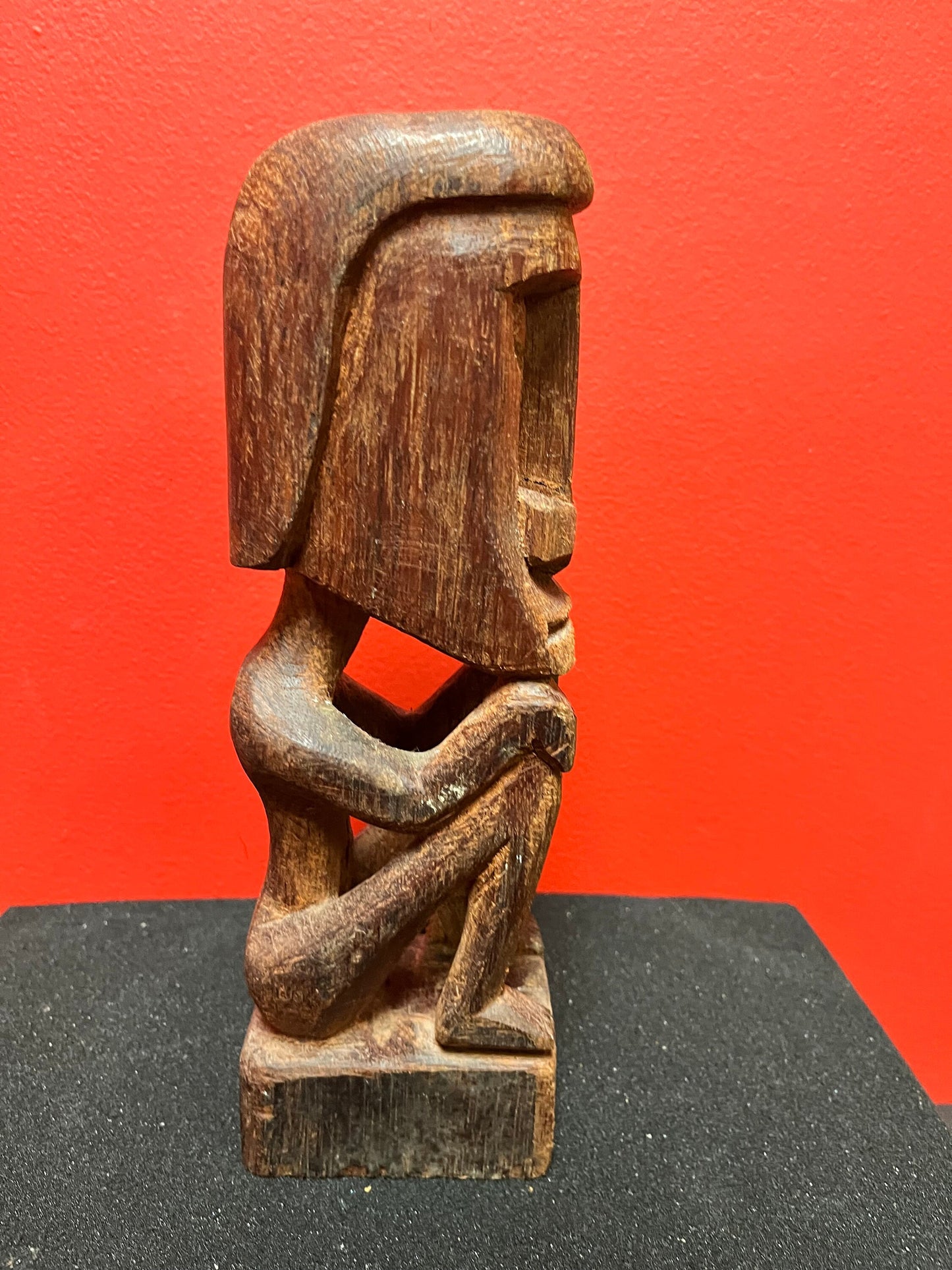 11 inch high antique Easter island statue   wooden with wonderful patina  museum quality