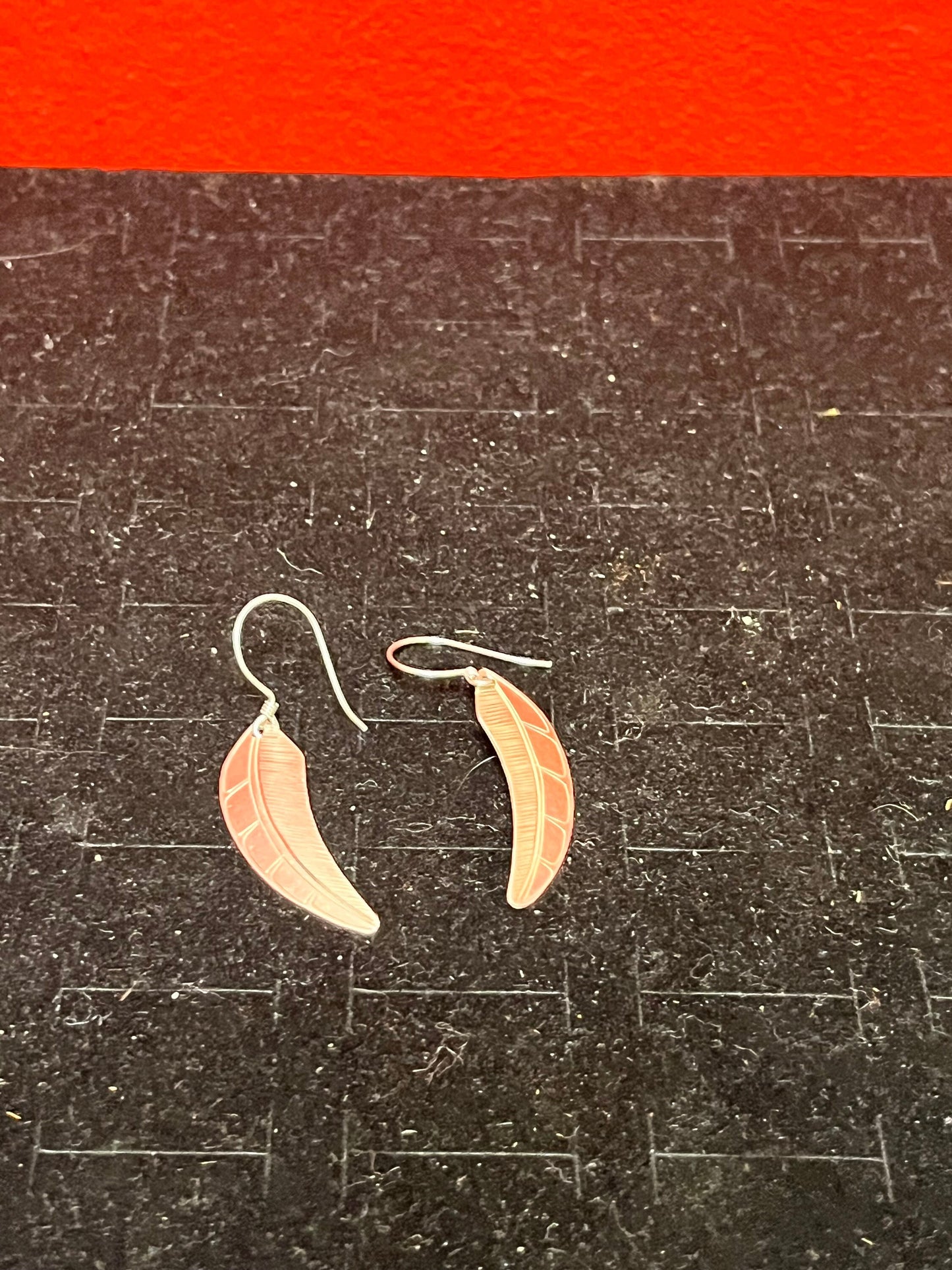 Beautiful indigenous first nations sterling silver feather earrings