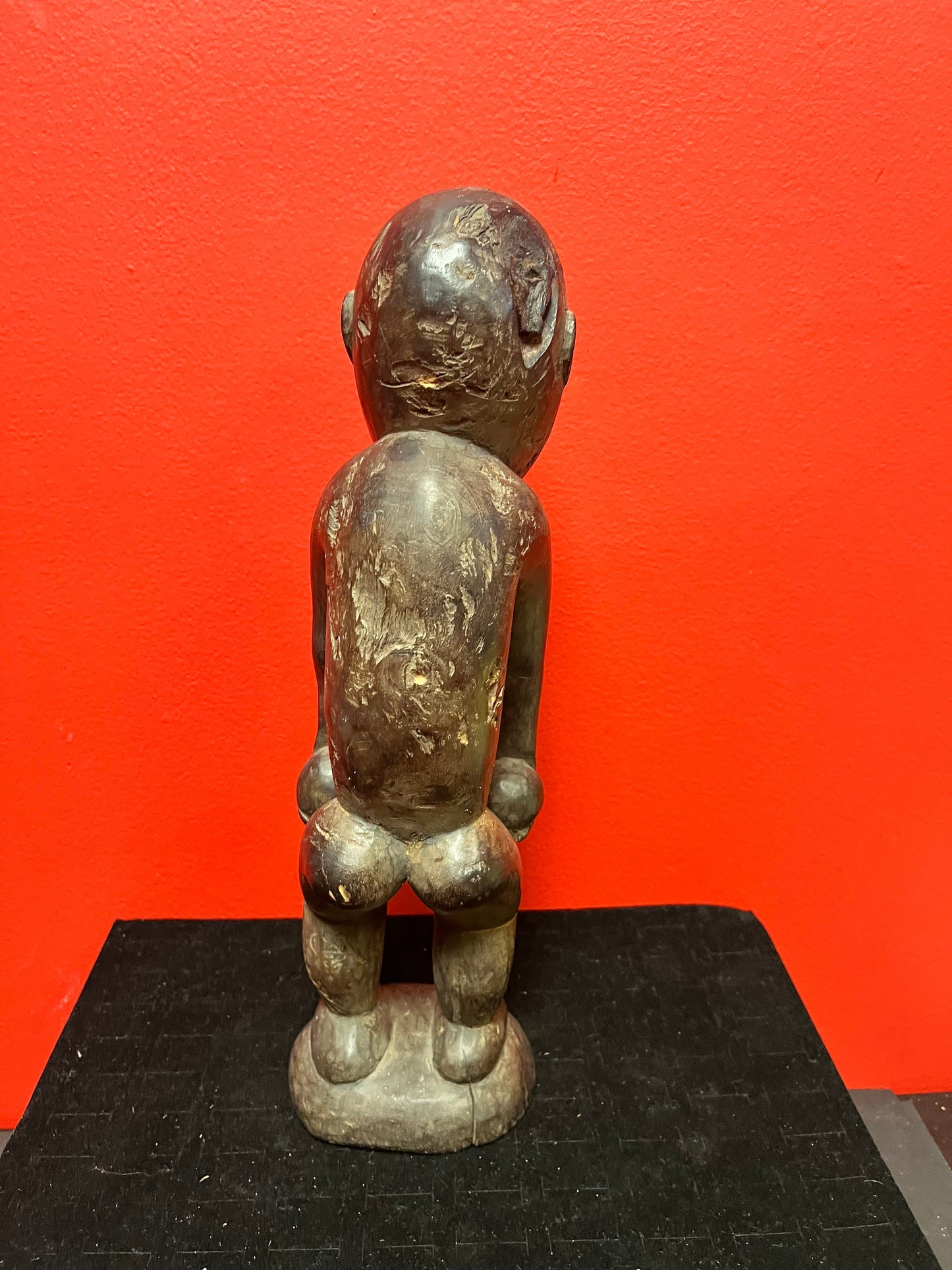 A  Stunning Unusual African statue of a monkey man - antique with wonderful patina in great condition - 14 inches tall