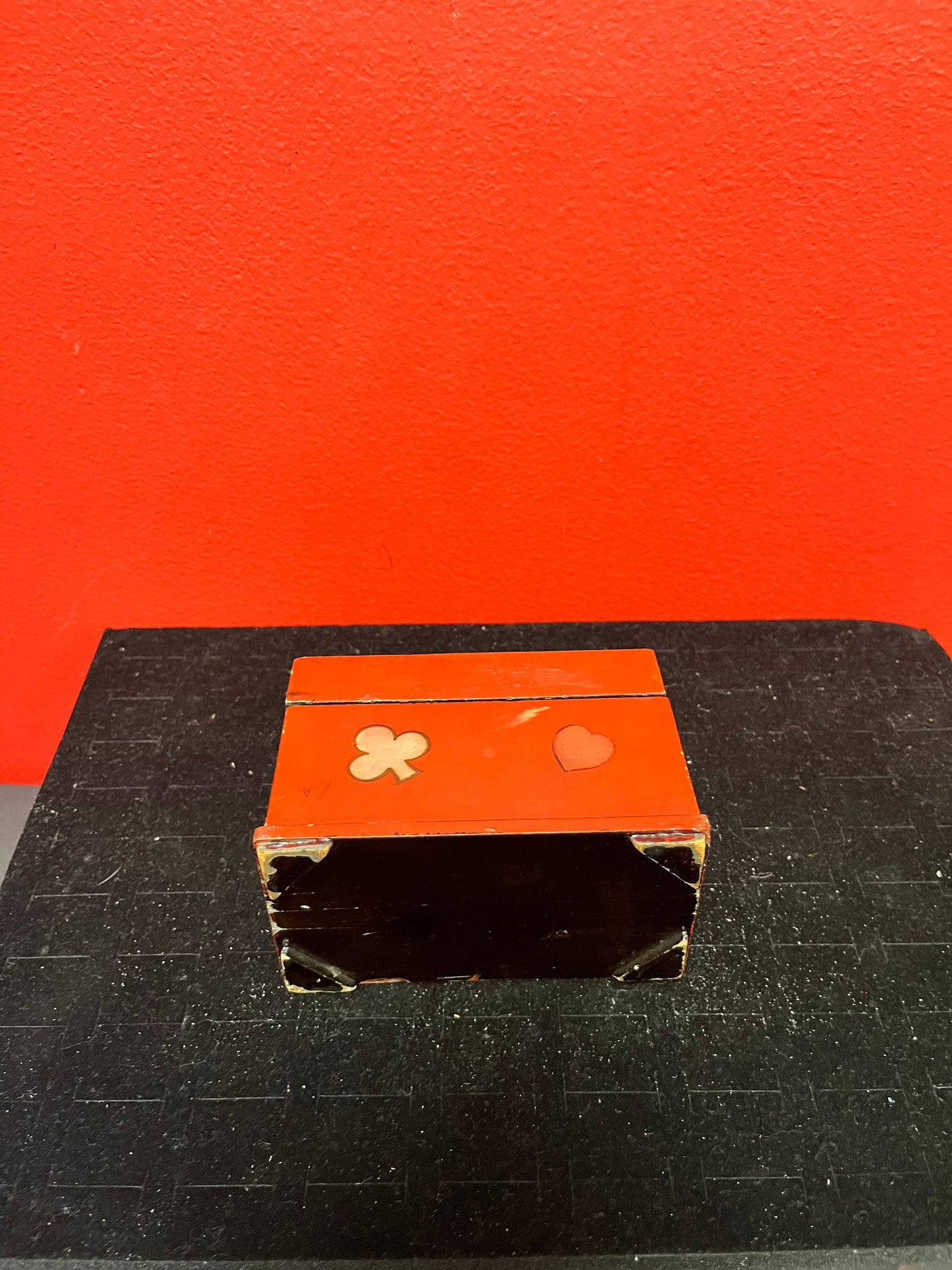 A  Stunning Japanese antique 4.5 x 3 x 2 high   Lacquer playing card box  wonderful detail and quality