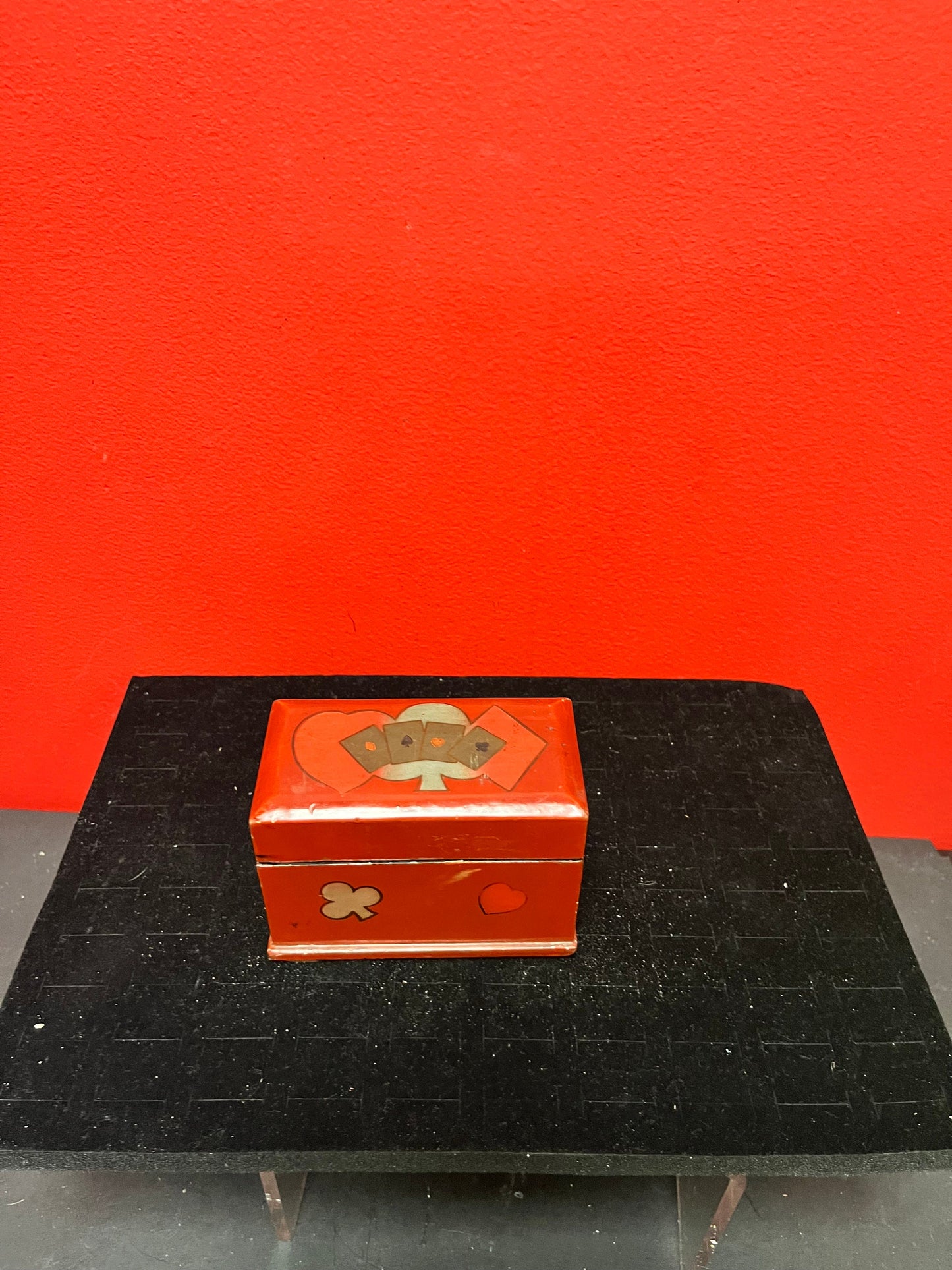 A  Stunning Japanese antique 4.5 x 3 x 2 high   Lacquer playing card box  wonderful detail and quality