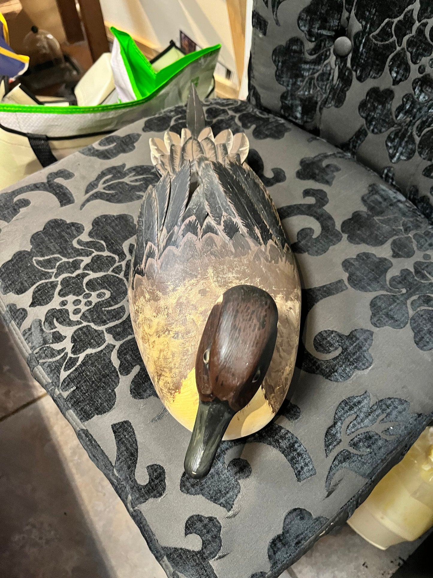 Stunning 17 x 5 x 7“ high signed Canadian hand carved pintail duck  great detail and condition  fabulous decor or gift