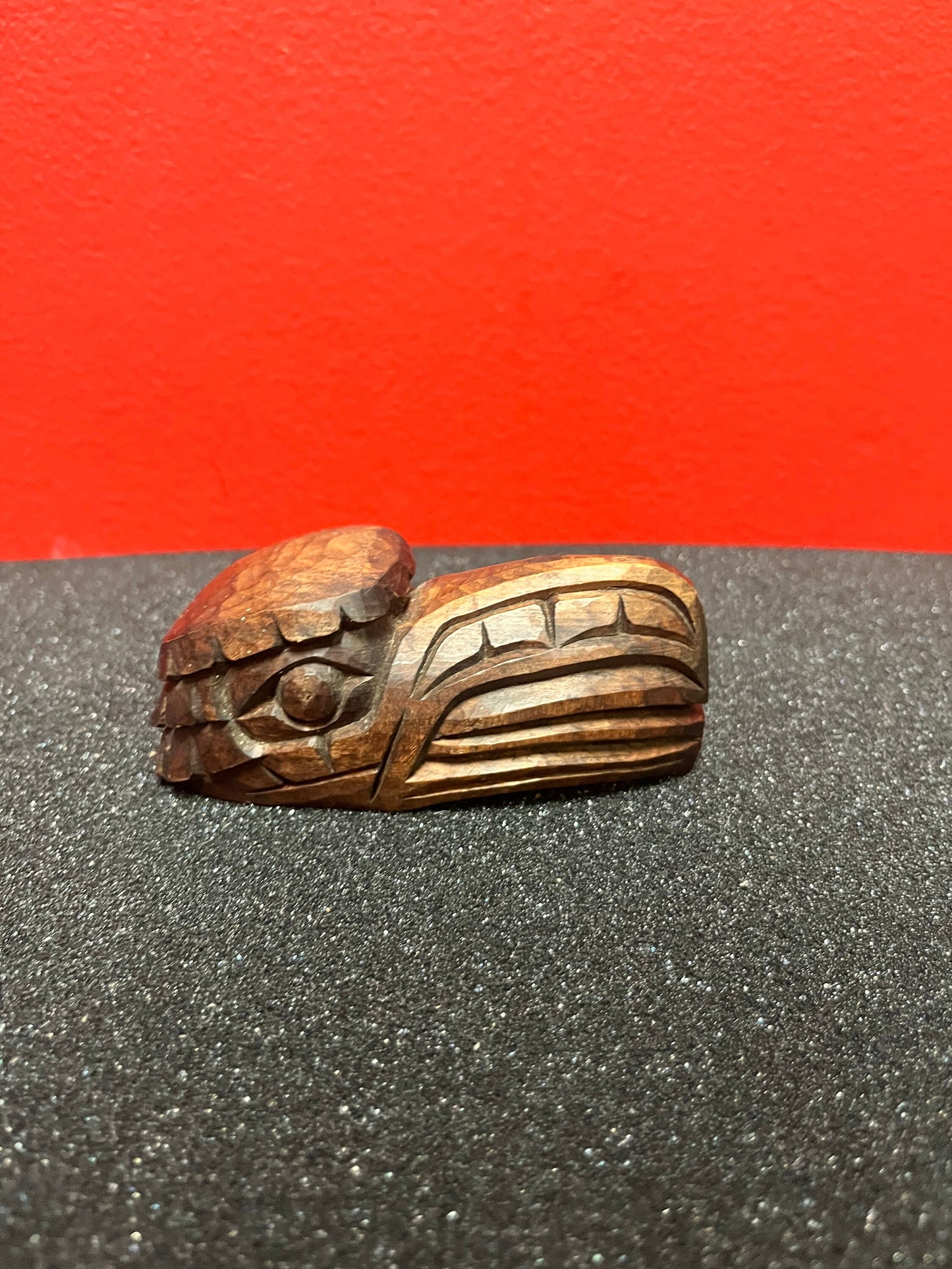 Lovely signed Canadian indigenous First Nations Pacific Northwest coast eagle head  good value