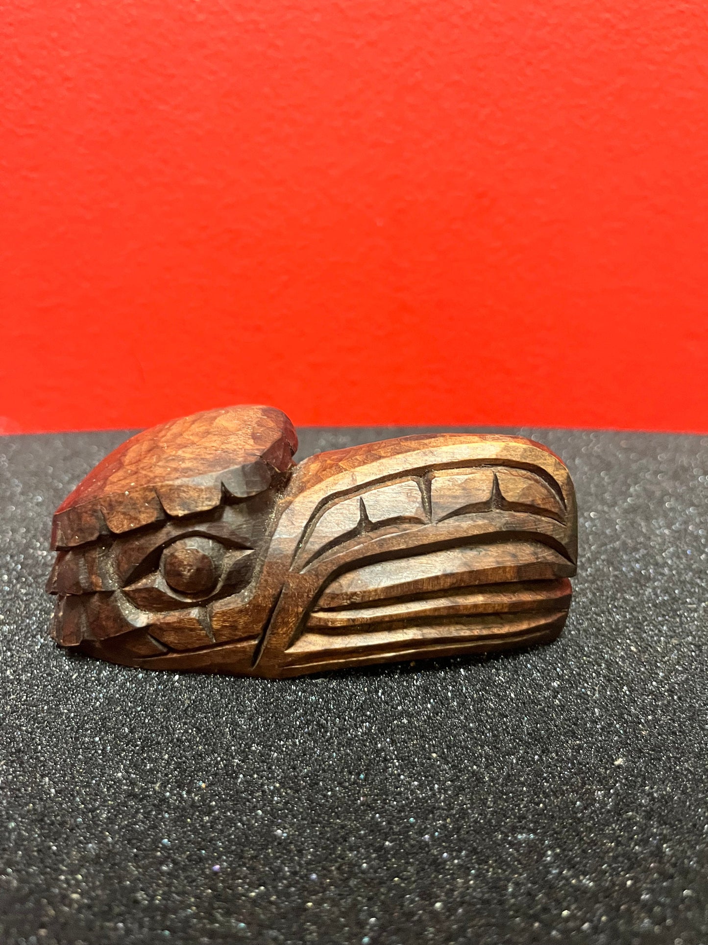 Lovely signed Canadian indigenous First Nations Pacific Northwest coast eagle head  good value